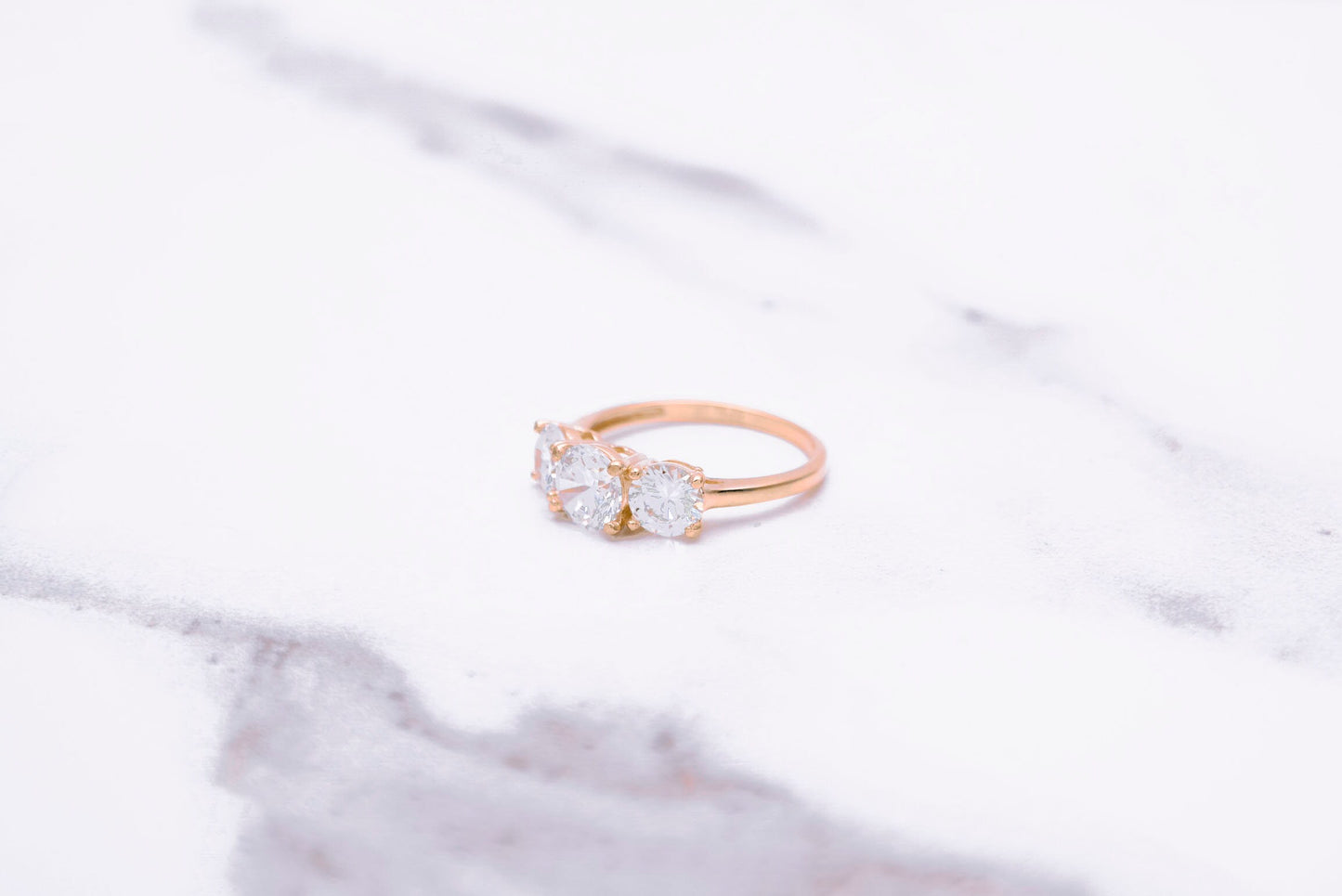 14k Gold 1.56 ct. T.W. Created Diamond Engagement Ring Three Stone Band