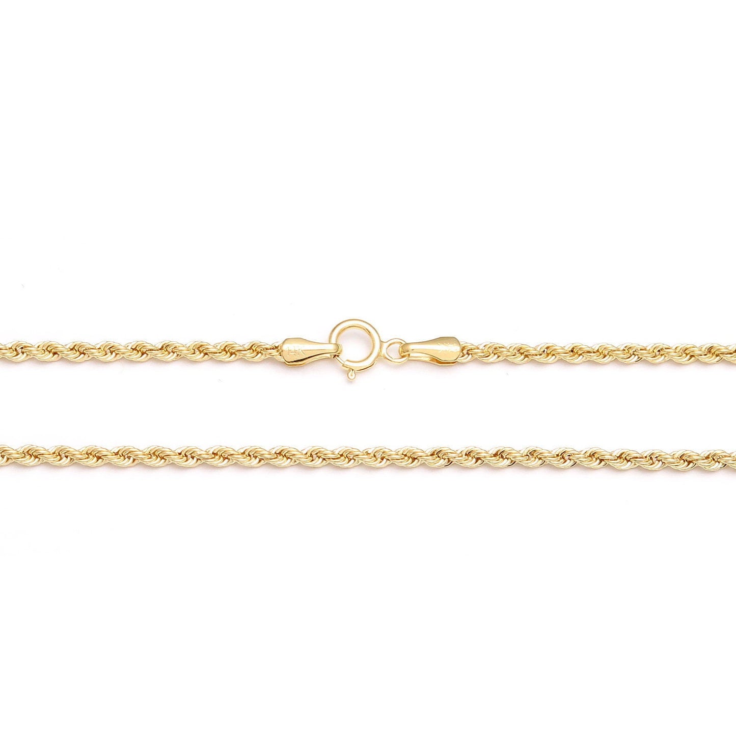 14k Twisted Rope Chain Solid White/Yellow Gold Twisted Necklace