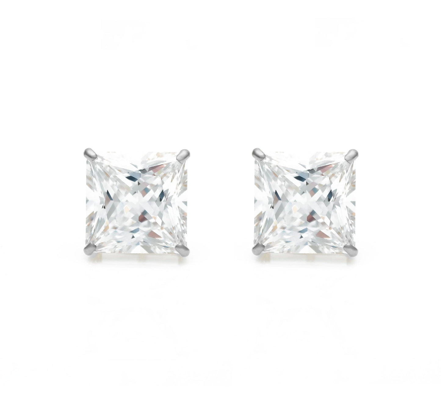 Princess-cut Created Diamond Solitaire Earrings 0.36-11.24 ct. T.W. 14k Gold, Yellow, White, Rose Gold, Screw-back