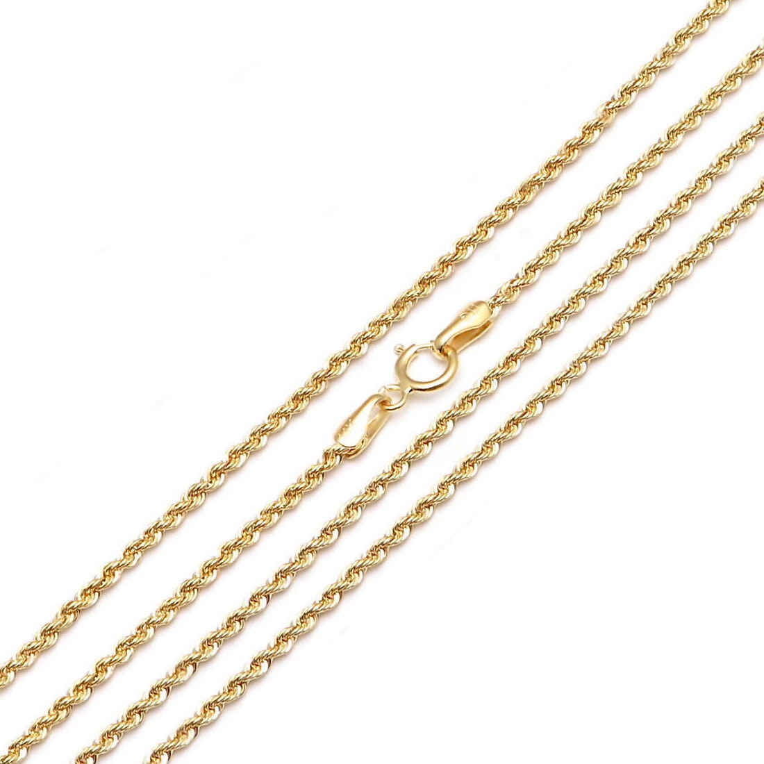 14k Twisted Rope Chain Solid White/Yellow Gold Twisted Necklace