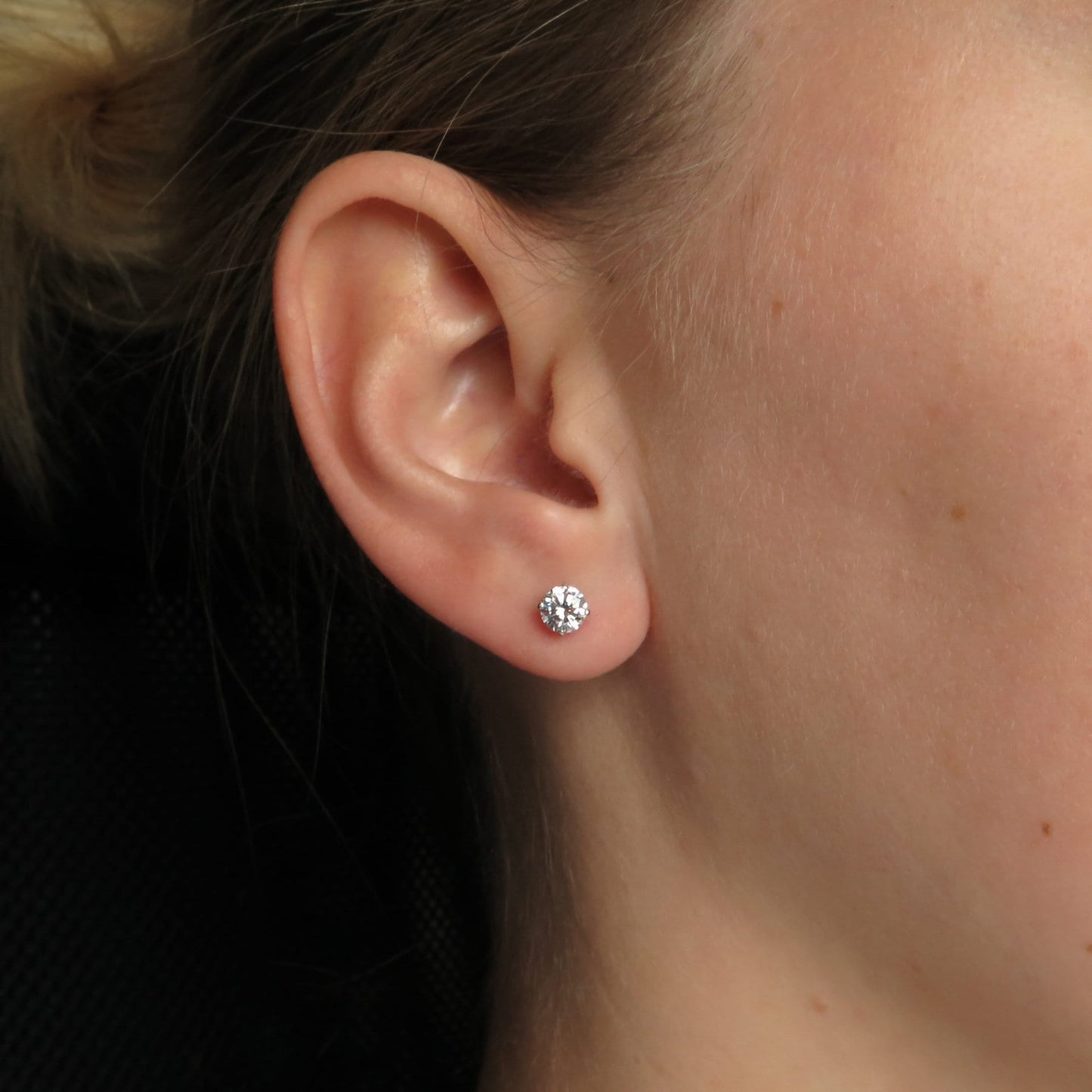 Moissanite Round cut Stud Earrings 0.22-13.68 ct. T.W. Solitaire 14k Yellow/White/Rose Gold, Push-back
