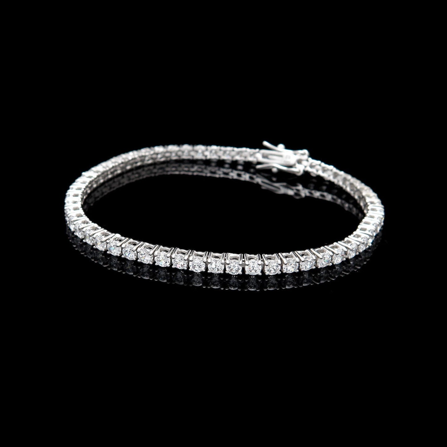 Tennis Bracelet 3mm 6.00TCW Round Cut Created Diamond 925 Sterling Silver