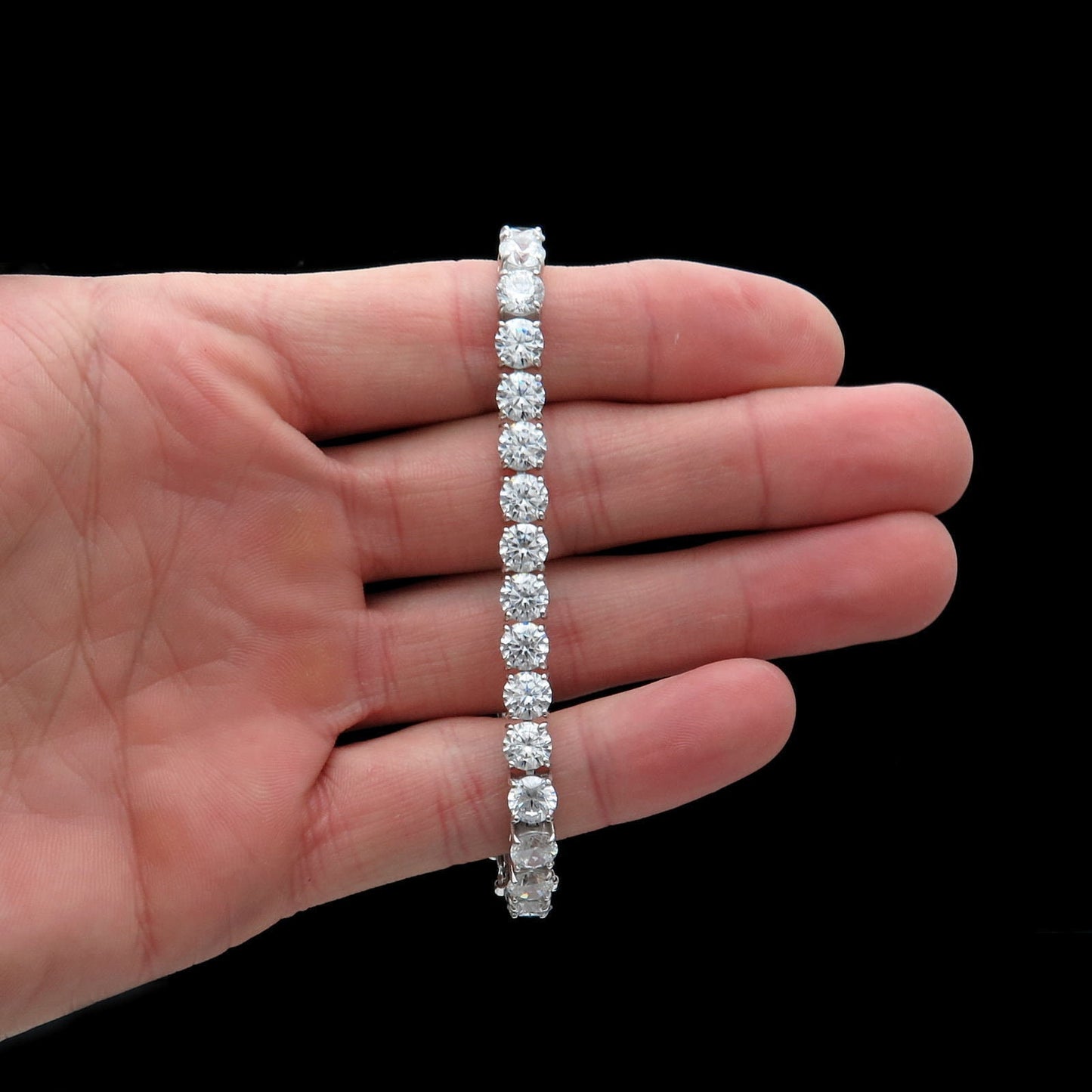 Tennis Bracelet 5mm 20.00TCW Round Cut Created Diamond 925 Sterling Silver