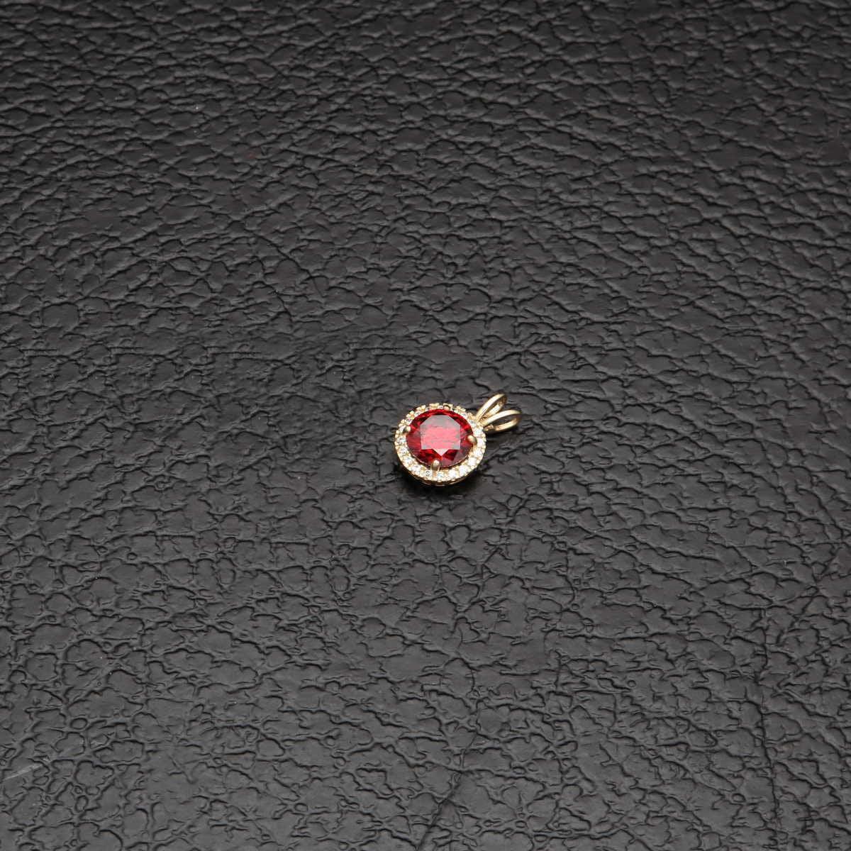 1.50tcw Round Gemstone Halo Created Diamond Pendant Solid 14k Yellow Gold Charm