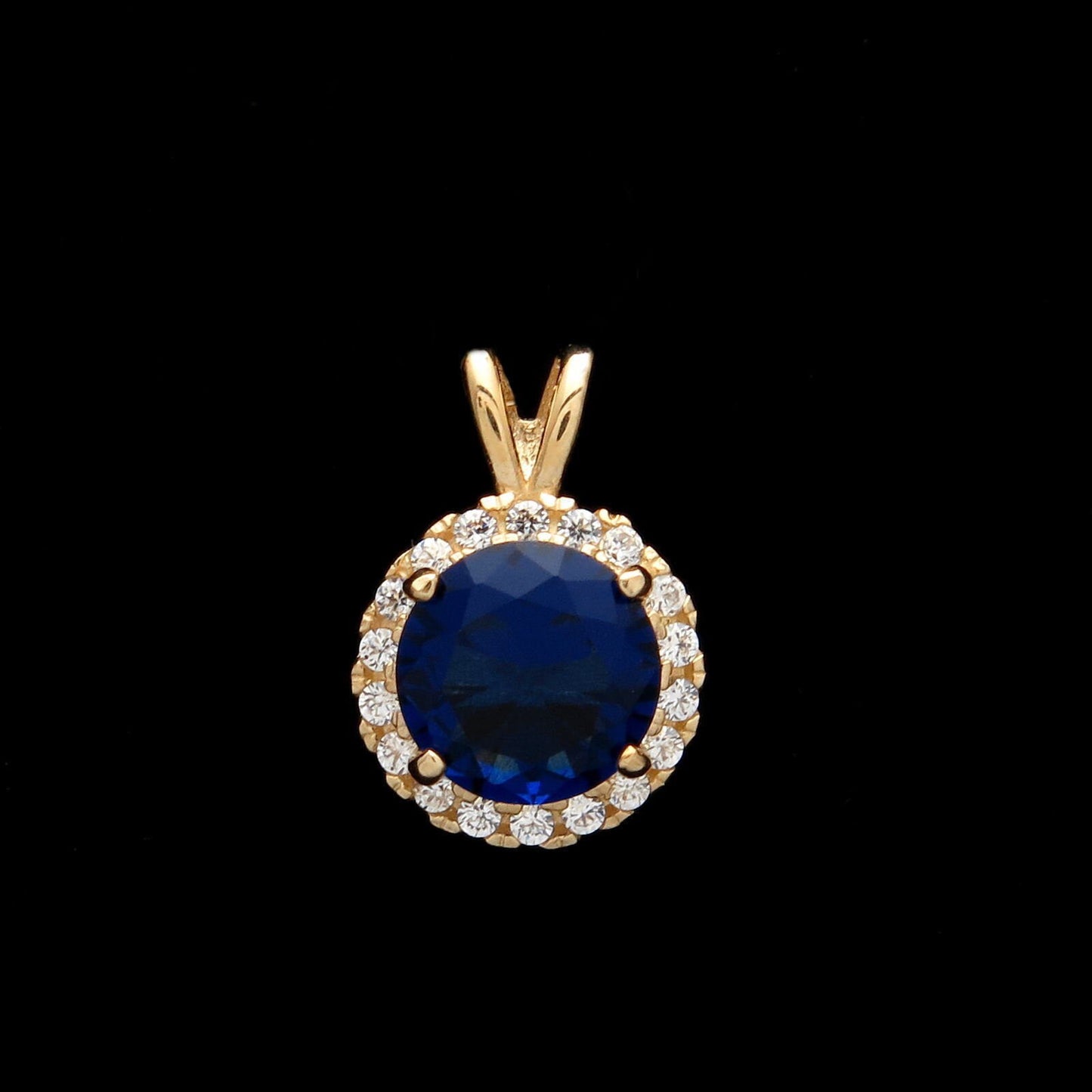 1.50tcw Round Gemstone Halo Created Diamond Pendant Solid 14k Yellow Gold Charm