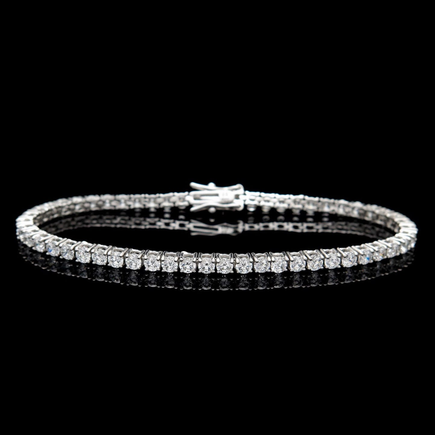 Tennis Bracelet 3mm 6.00TCW Round Cut Created Diamond 925 Sterling Silver