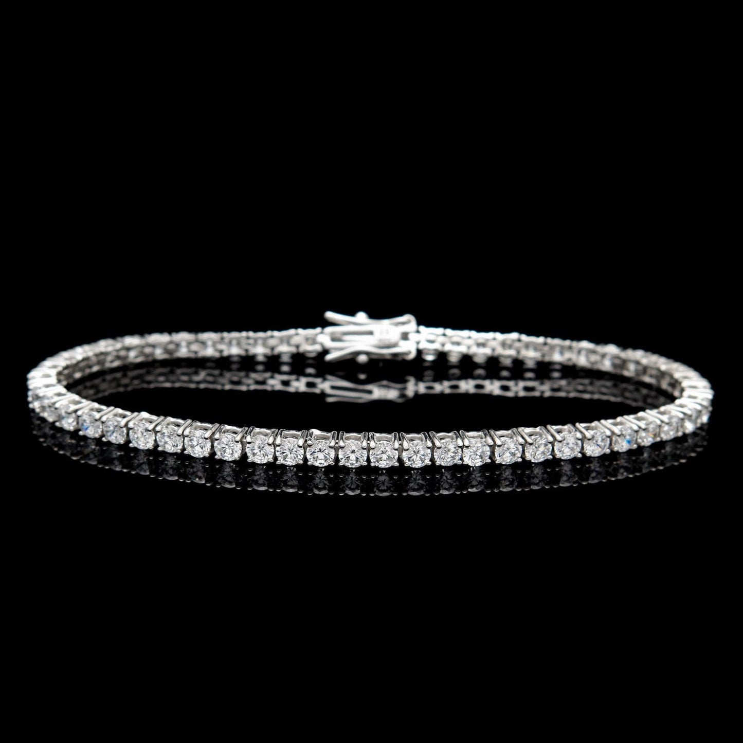 Tennis Bracelet 4mm 12.00TCW Round Cut Created Diamond 925 Sterling Silver