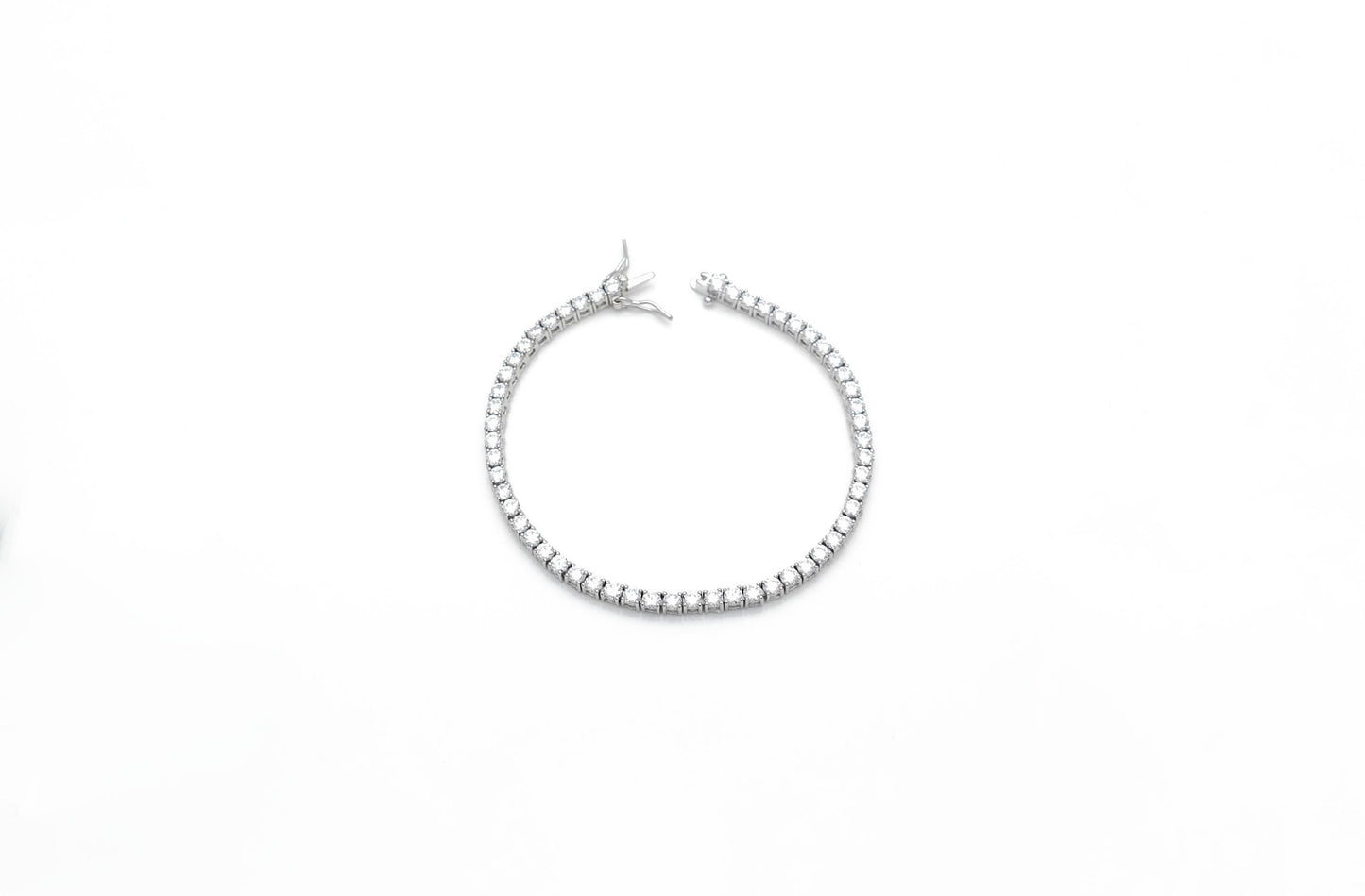 Tennis Bracelet 3mm 6.00TCW Round Cut Created Diamond 925 Sterling Silver