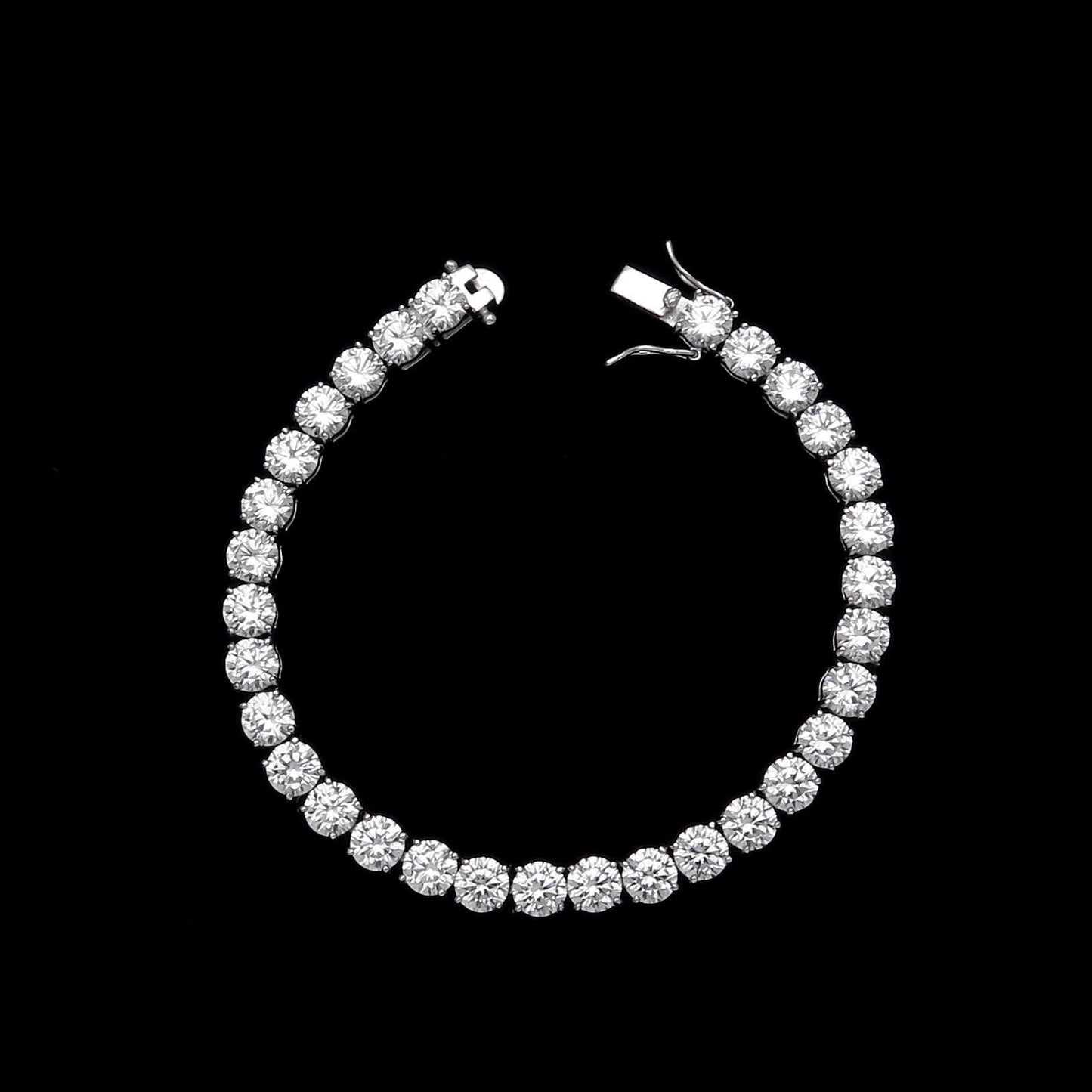 Tennis Bracelet 6mm 24.00TCW Round Cut Created Diamond 925 Sterling Silver