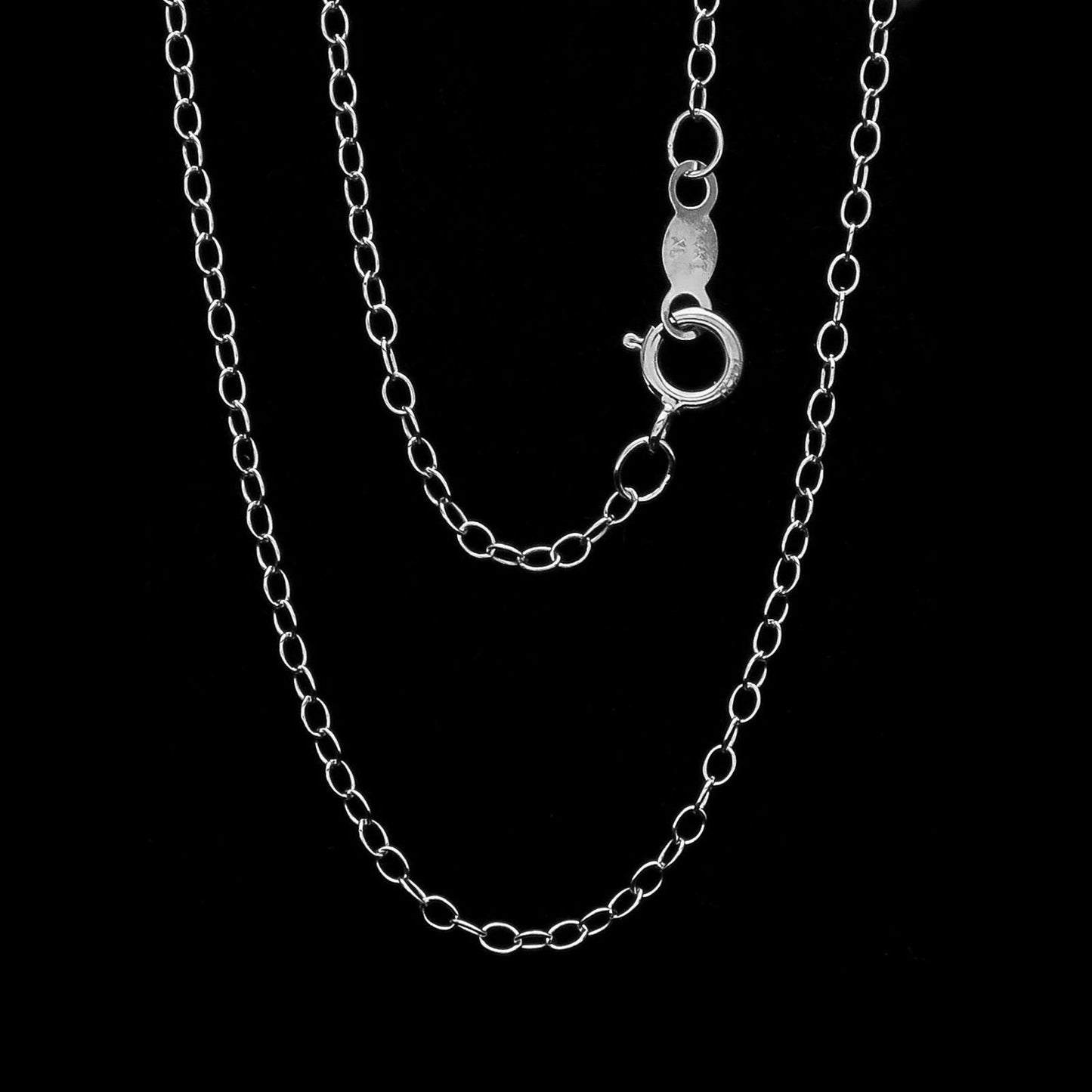14k Oval Cable Chain Solid Yellow White Rose Gold Link Chain Necklace for Pendant/Charm (13"-22")