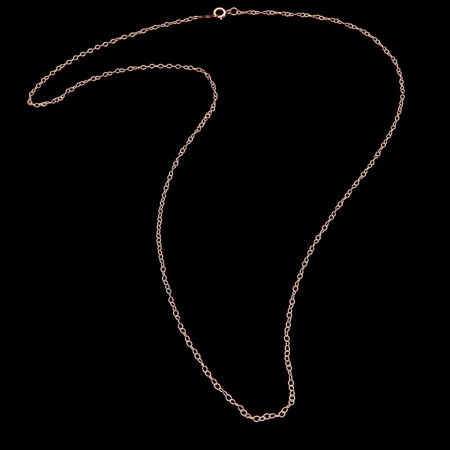 14k Oval Cable Chain Solid Yellow White Rose Gold Link Chain Necklace for Pendant/Charm (13"-22")