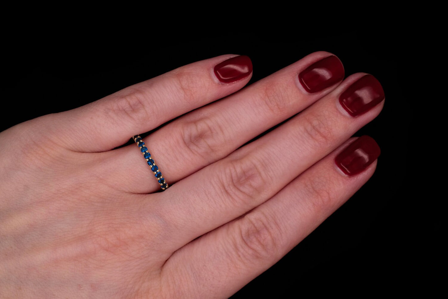 1.00ct T.W. Created Gemstone Eternity Ring 925 Sterling Silver 2mm