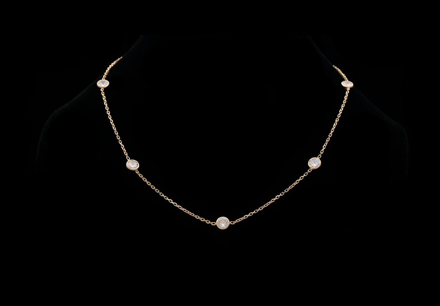 3.00ct T.W Created Diamond By The Yard Station Necklace Solid 925 Sterling Silver