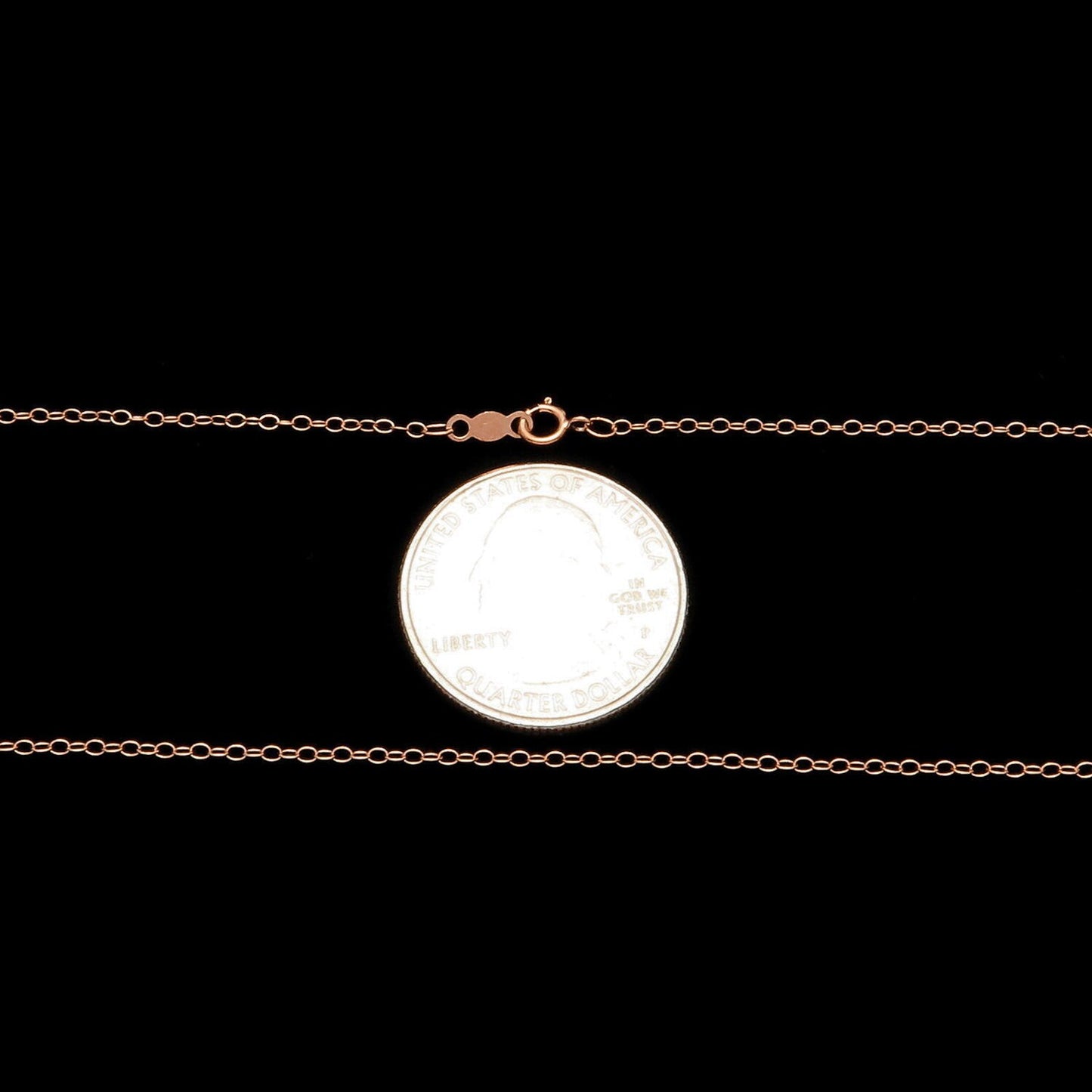 14k Oval Cable Chain Solid Yellow White Rose Gold Link Chain Necklace for Pendant/Charm (13"-22")