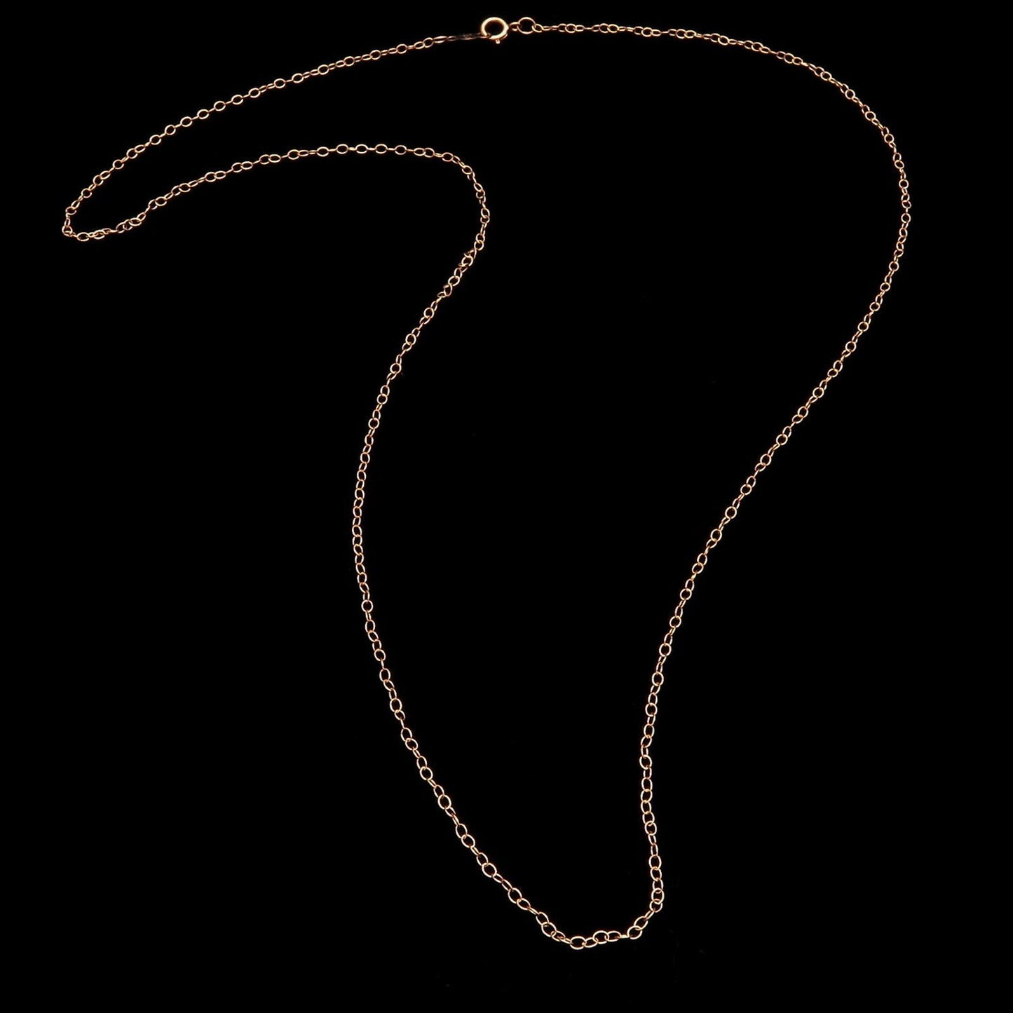 14k Oval Cable Chain Solid Yellow White Rose Gold Link Chain Necklace for Pendant/Charm (13"-22")