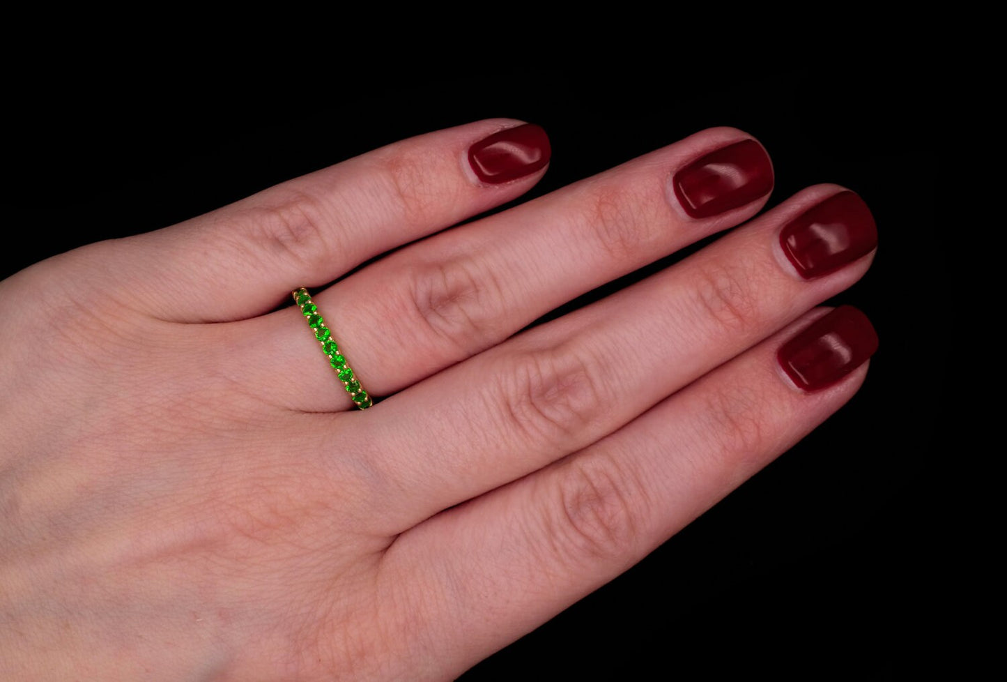 1.00ct T.W. Created Gemstone Eternity Ring 925 Sterling Silver 2mm