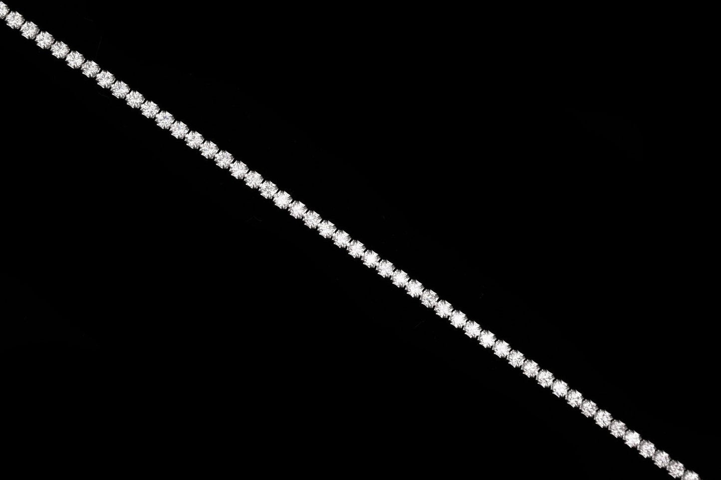 2.75tcw Created Diamond 2mm Bezel Anklet 925 Sterling Silver 9" Ankle Bracelet