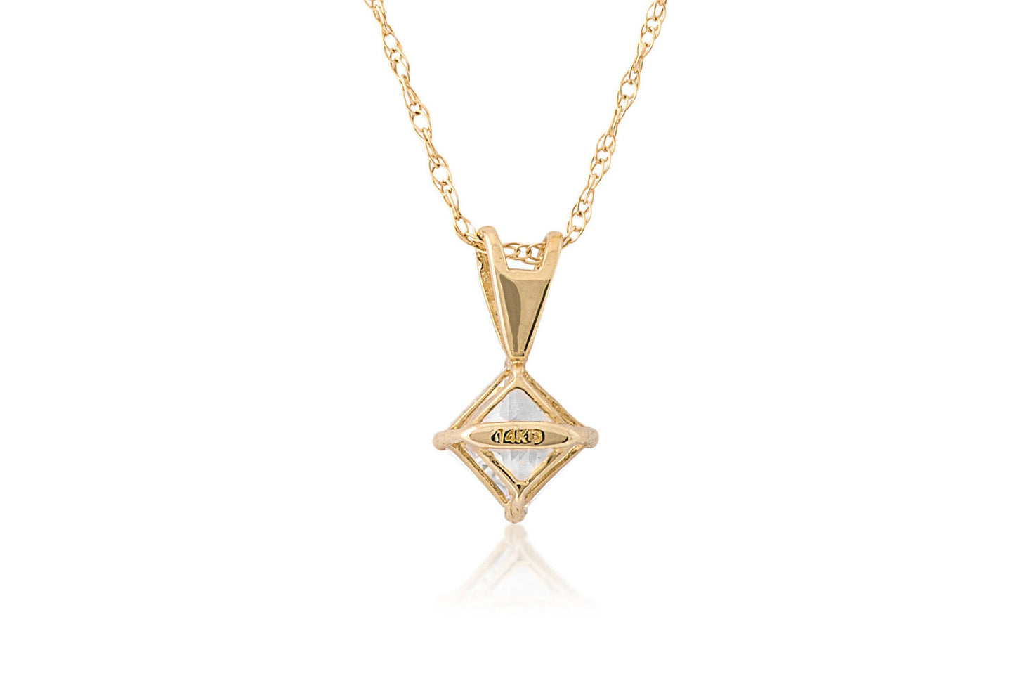 Princess Cut Created Diamond Pendant 0.40-3.00ct 14K Yellow gold 14k White Gold Charm