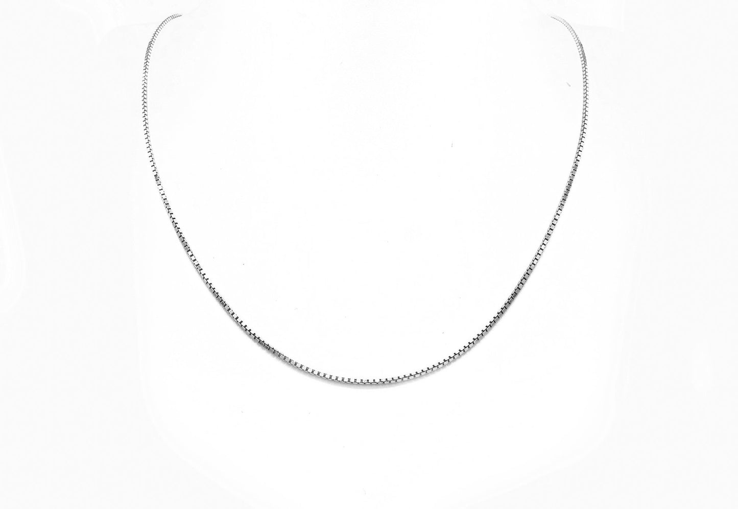 Box Chain Square Necklace 0.8mm /0.9mm/1.1mm for Pendant Sterling Silver 925 (16"-20"), for men, for women, minimalist chain