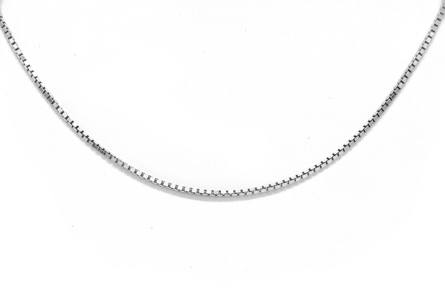 Box Chain Square Necklace 0.8mm /0.9mm/1.1mm for Pendant Sterling Silver 925 (16"-20"), for men, for women, minimalist chain