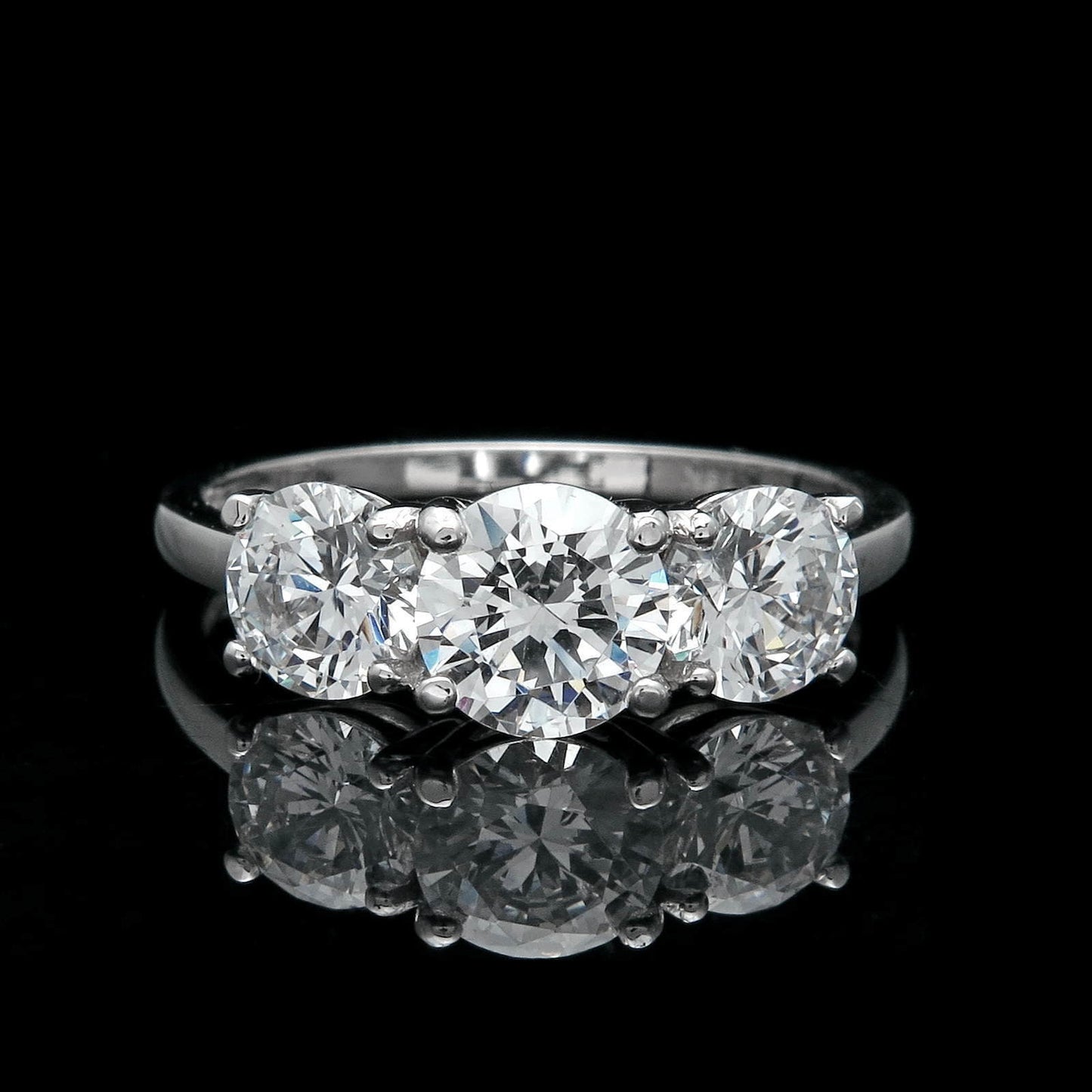 14k Gold 1.56 ct. T.W. Created Diamond Engagement Ring Three Stone Band