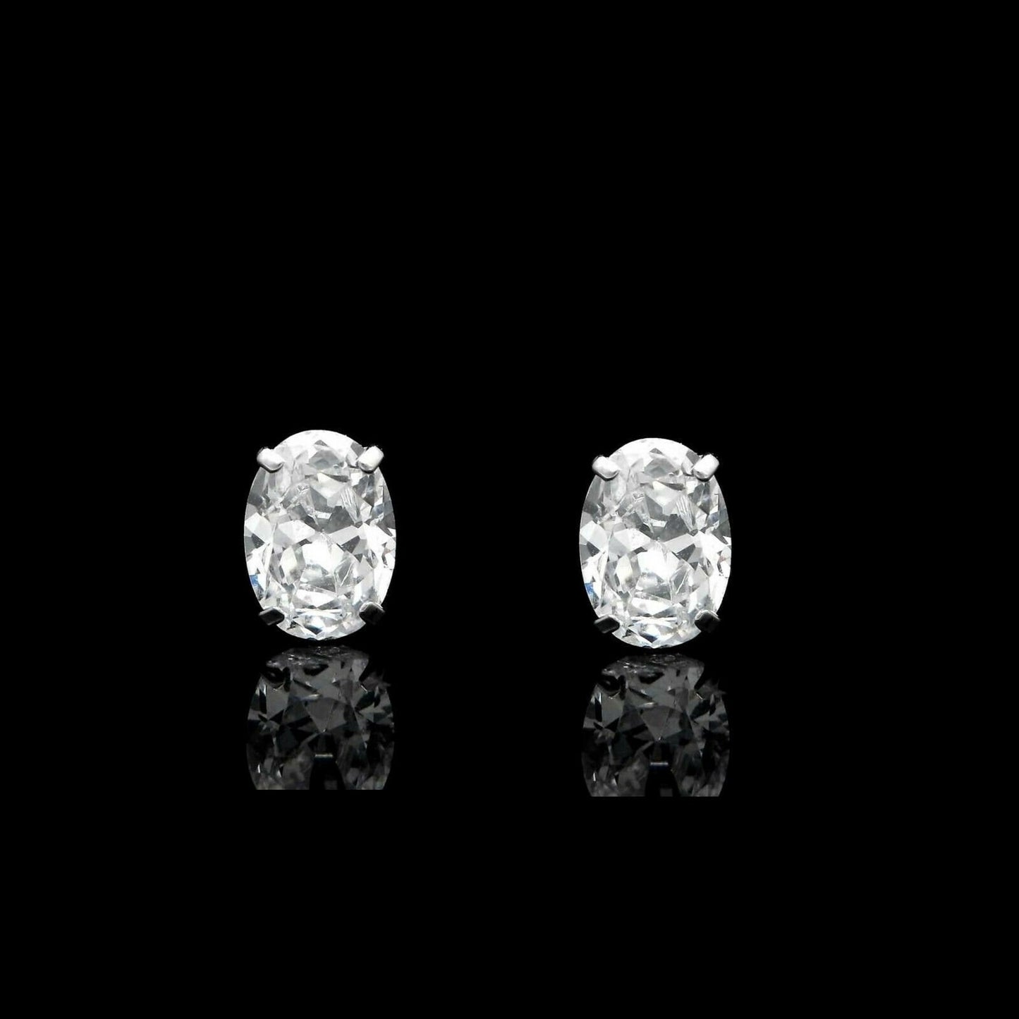 Oval cut Created Diamond Stud Earrings Solitaire 0.42-1.52 ct. T.W. 14k Gold, Push-back