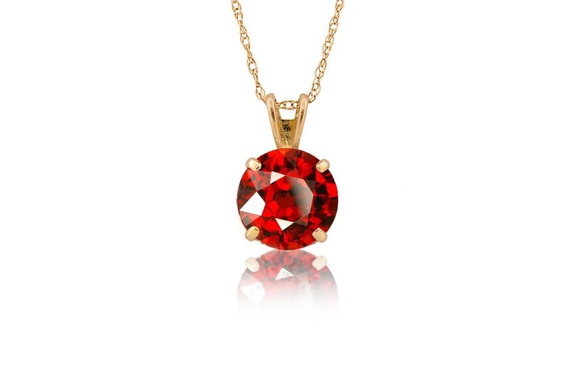 0.25CT-3.00CT Brilliant Round Created Diamond/Gemstone Pendant Solitaire 14K White Gold Charm VVS1