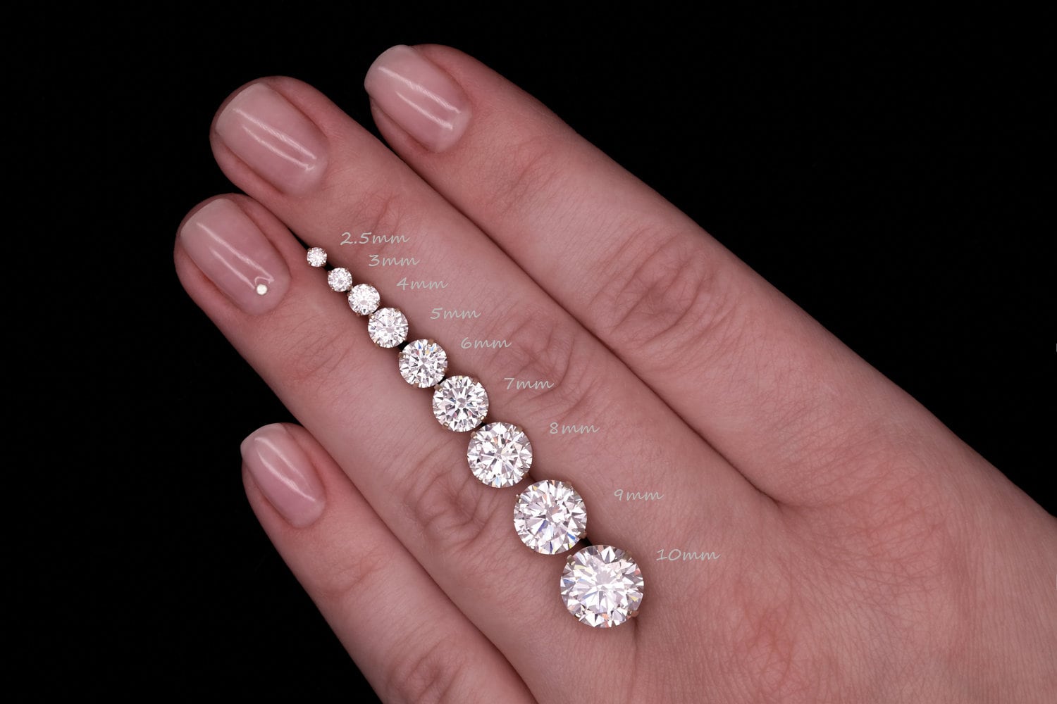 Round-cut Created Diamond Stud Earrings Solitaire 14k Gold Yellow, White, Rose Gold, Heavy Basket, Push-back