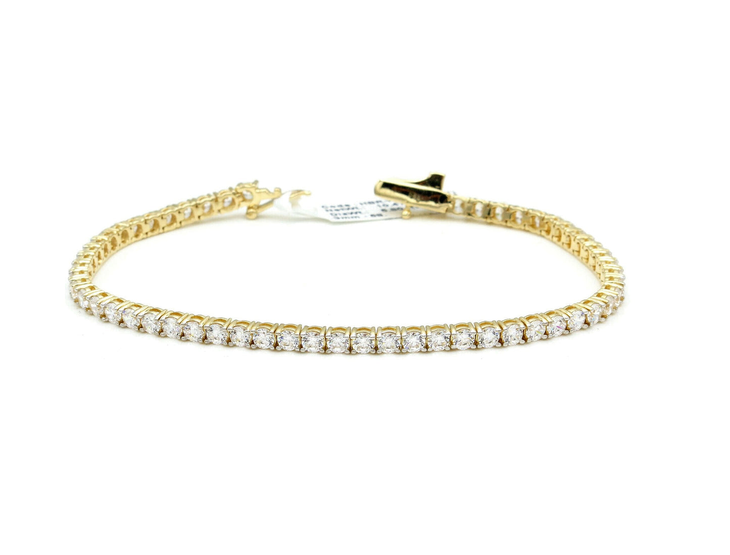 Tennis Bracelet 3mm/4mm/5mm Round Cut Created Diamond 5.80TCW 14K Solid Yellow Gold 7" - 7.25"