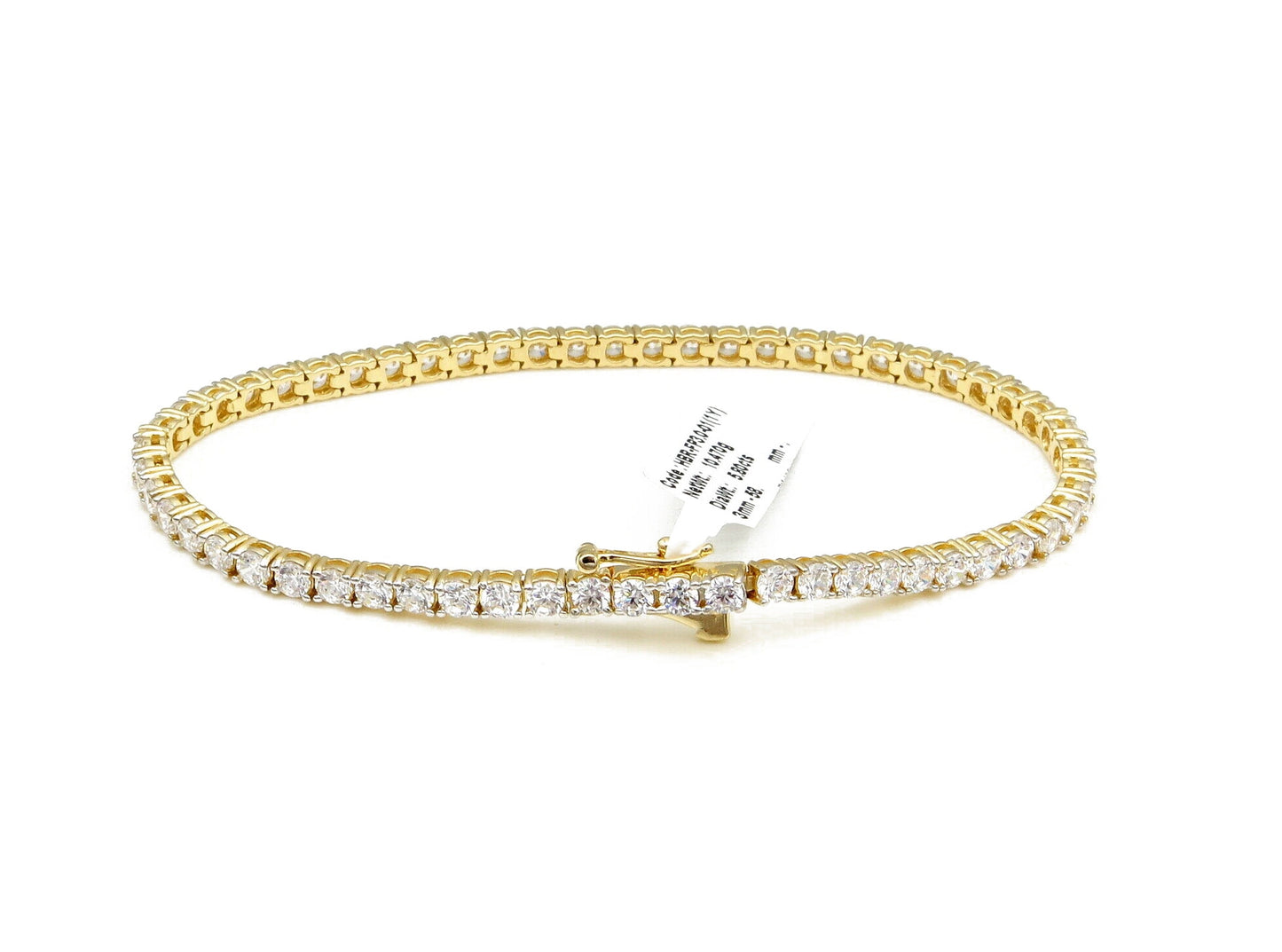 Tennis Bracelet 3mm/4mm/5mm Round Cut Created Diamond 5.80TCW 14K Solid Yellow Gold 7" - 7.25"