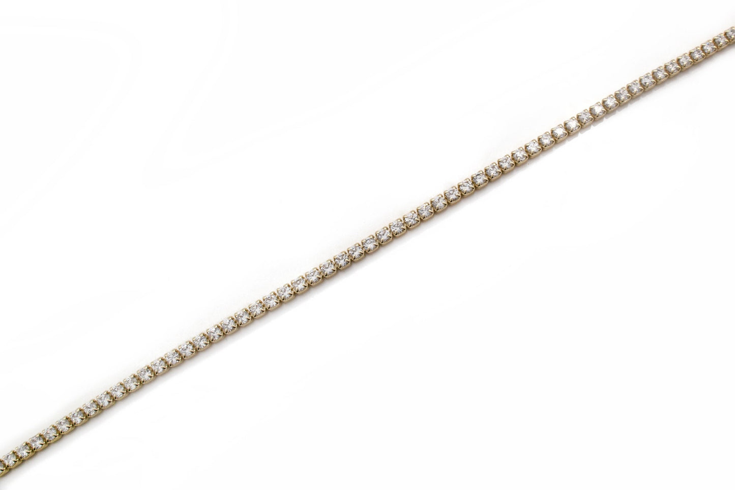 2.75tcw Created Diamond 2mm Bezel Anklet 925 Sterling Silver 9" Ankle Bracelet