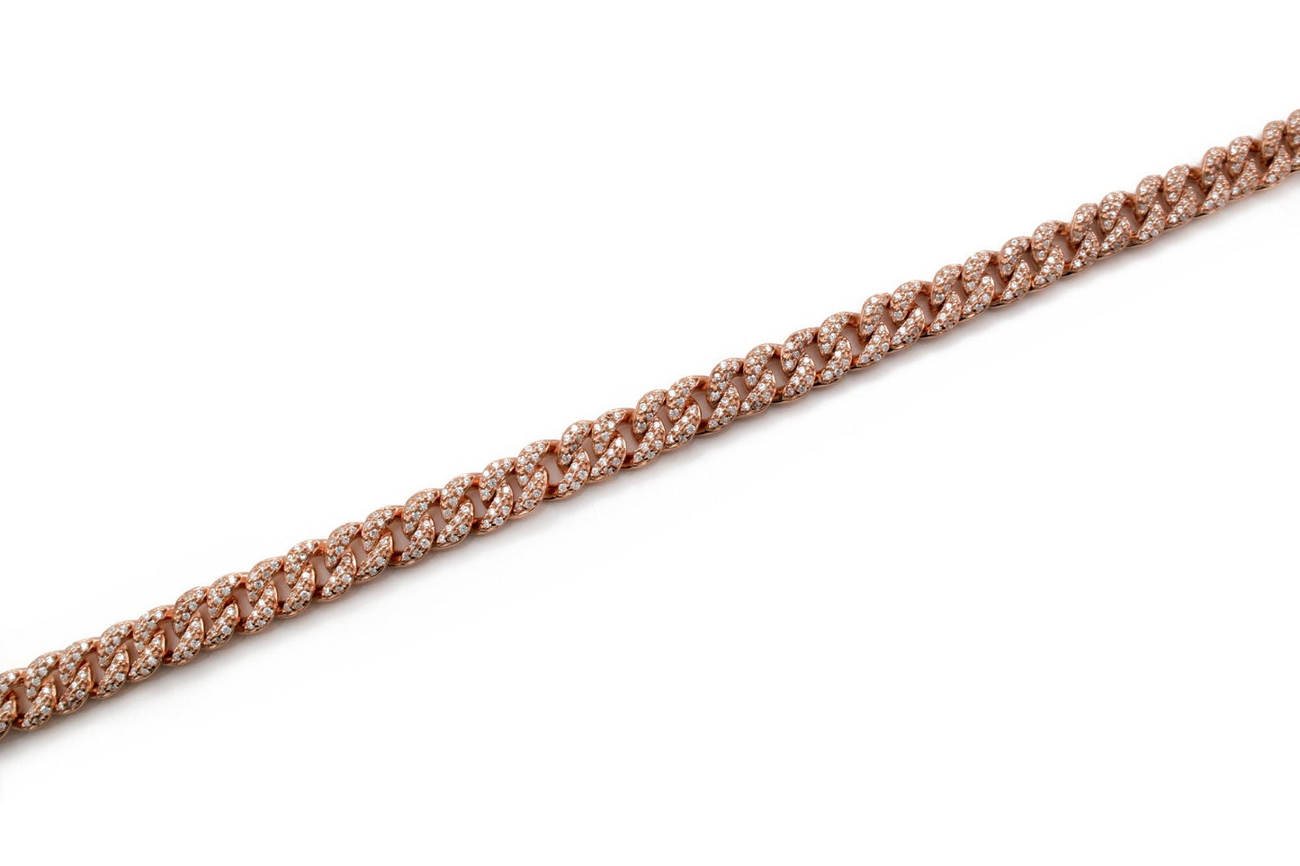 Pave Miami Cuban Curb Link Chain Necklace 6.5mm Created Diamond 3.84TCW Box Chain Sterling Silver 925 Gold Tone 10"-28", for women, gift, wedding