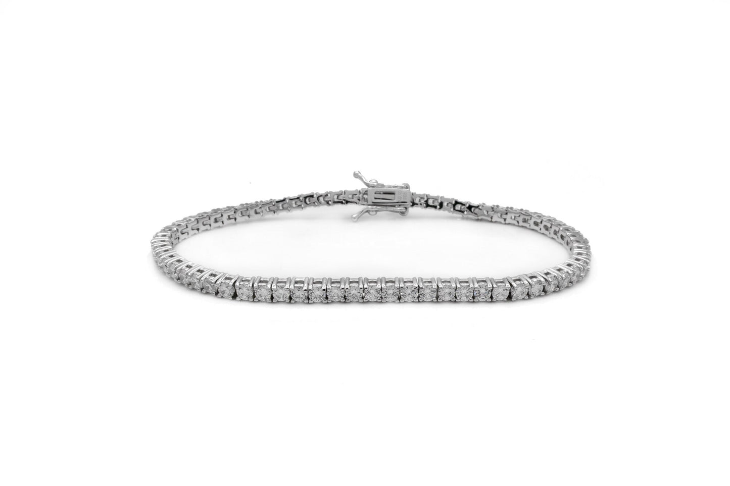 Tennis Bracelet 2.5mm 4.00TCW Round Cut Created Diamond 925 Sterling Silver, wedding, for men, for women