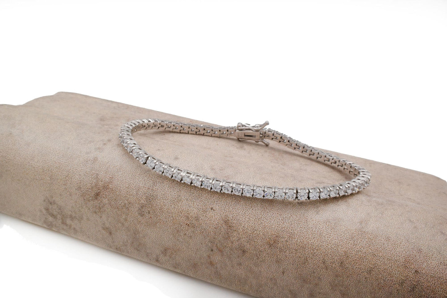 Tennis Bracelet 2.5mm 4.00TCW Round Cut Created Diamond 925 Sterling Silver, wedding, for men, for women