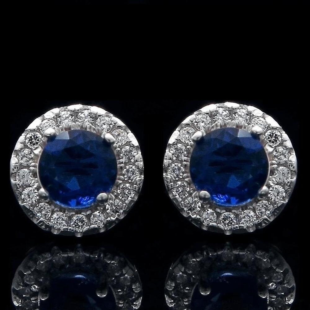 1.50CT Meghan Royal Wedding Brilliant Created Diamond Gemstone Halo Stud Earrings 14k Yellow/White Gold Round Cut