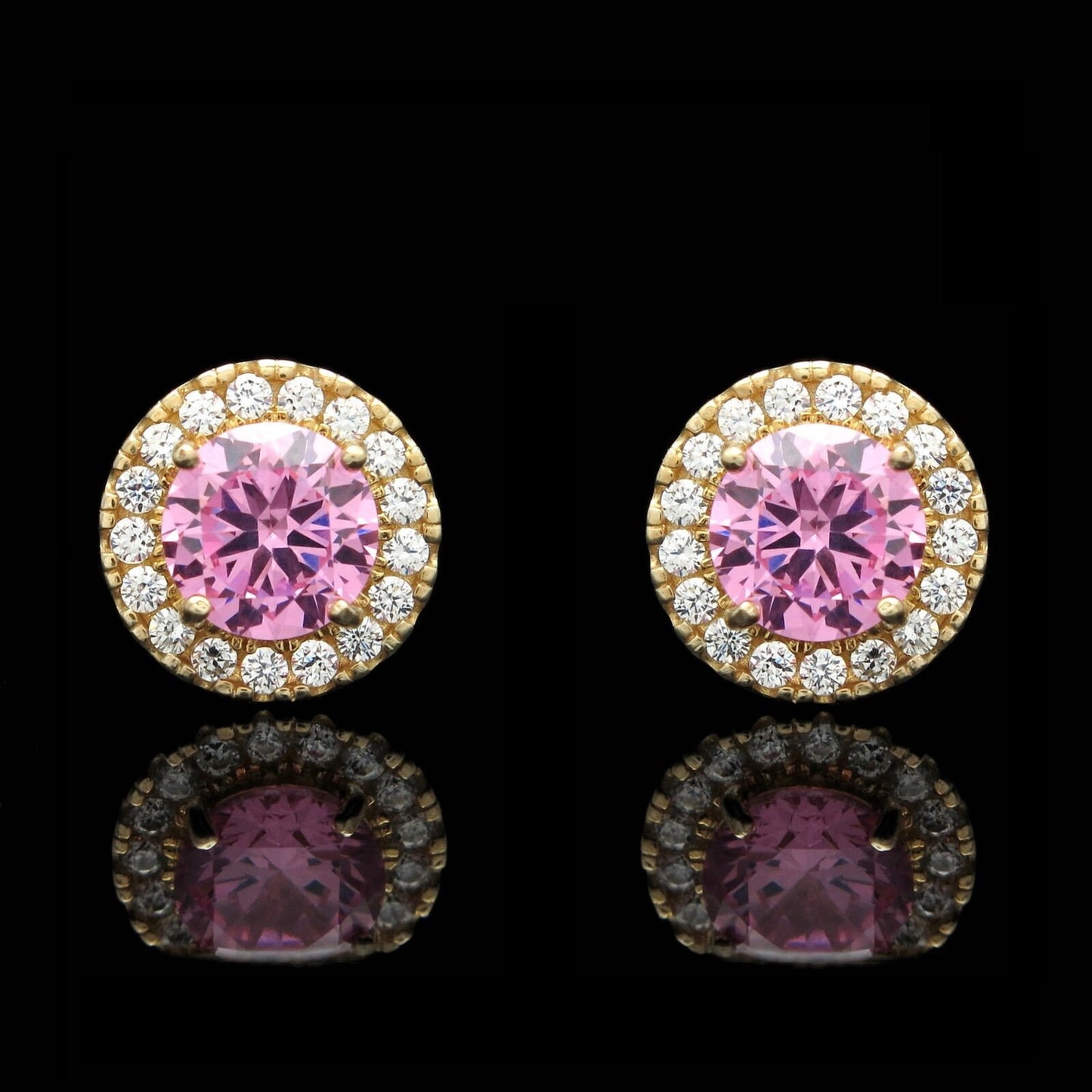 1.50CT Meghan Royal Wedding Brilliant Created Diamond Gemstone Halo Stud Earrings 14k Yellow/White Gold Round Cut