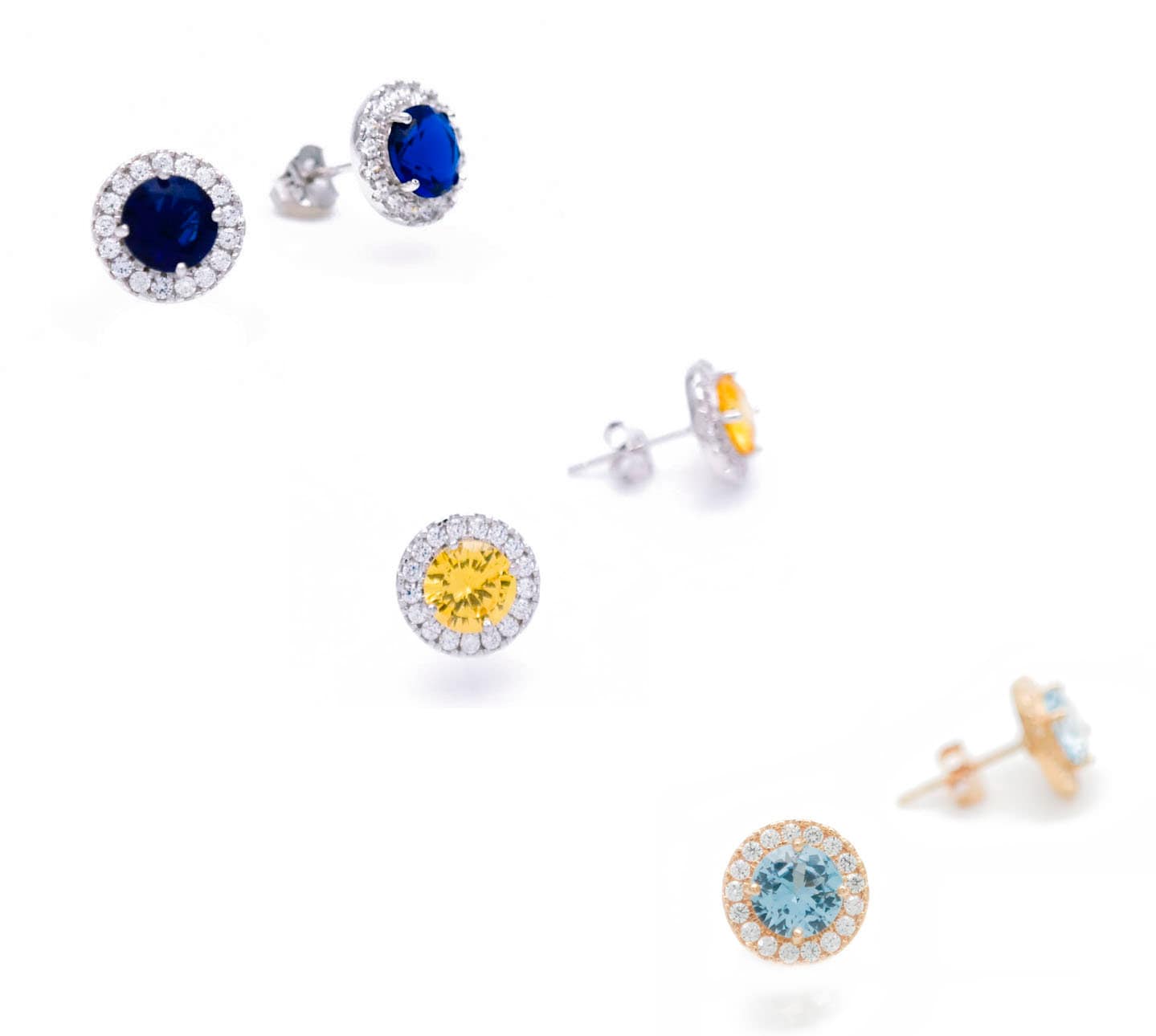 1.50CT Meghan Royal Wedding Brilliant Created Diamond Gemstone Halo Stud Earrings 14k Yellow/White Gold Round Cut