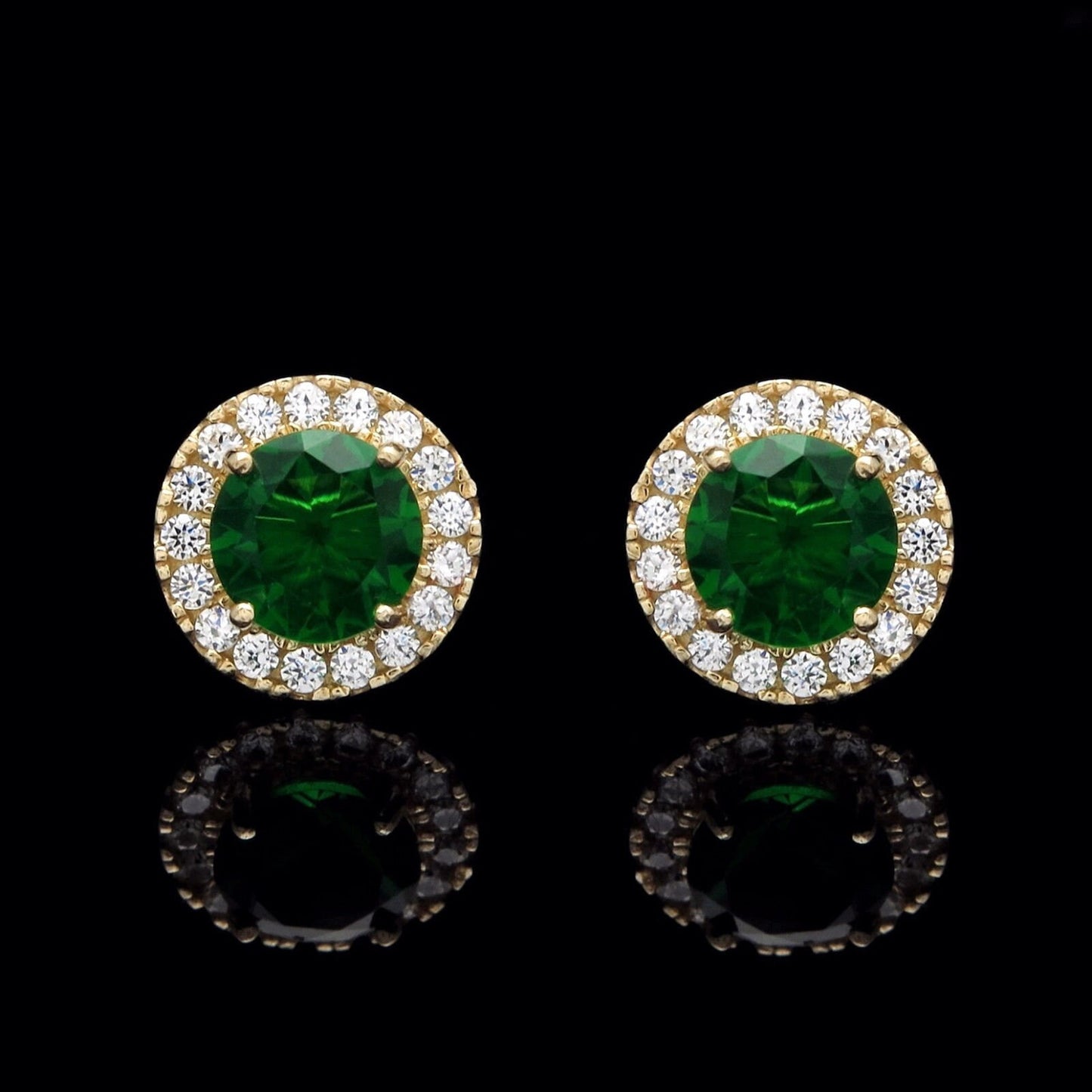 1.50CT Meghan Royal Wedding Brilliant Created Diamond Gemstone Halo Stud Earrings 14k Yellow/White Gold Round Cut