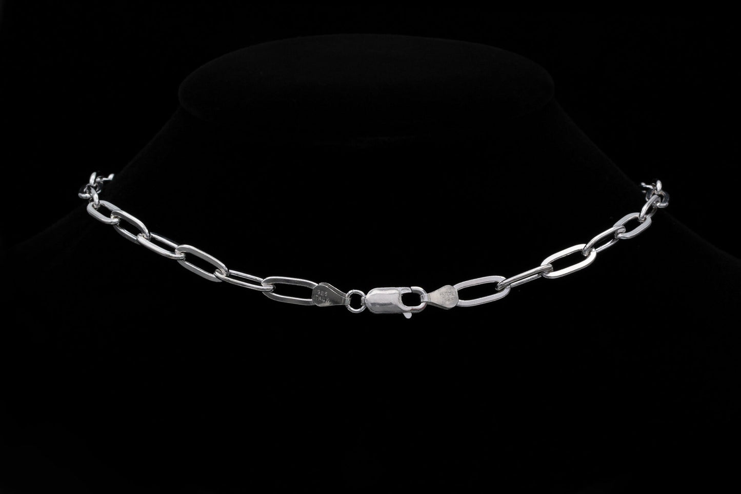 Paperclip Link Chain Necklace 2.5mm, 3mm, 4mm, 5.5mm Thick Links Sterling Silver 925