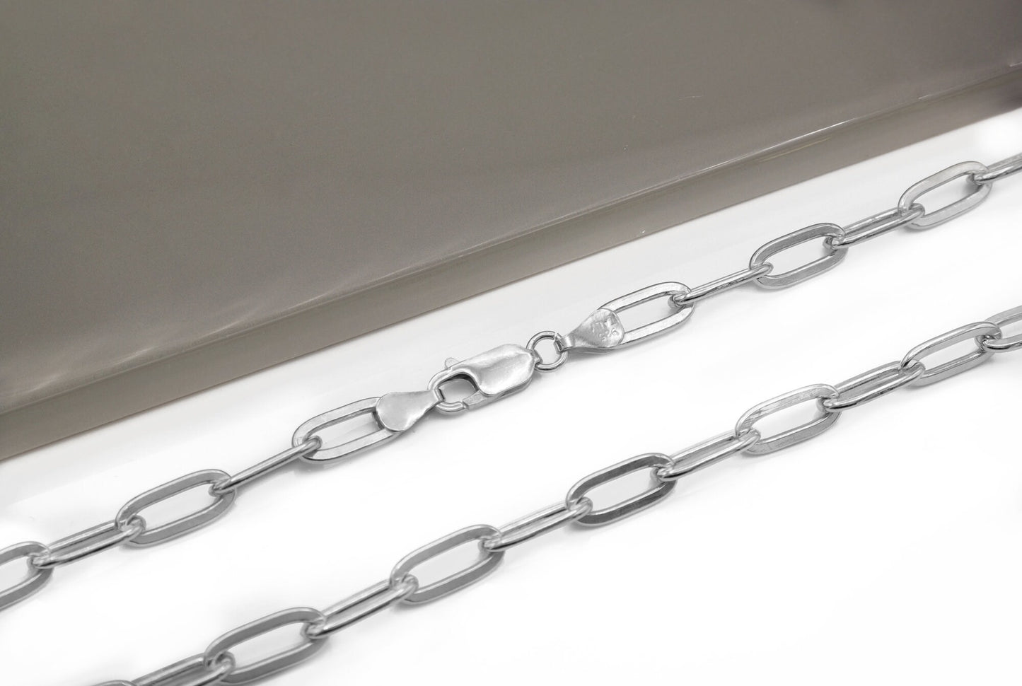 Paperclip Link Chain Necklace 2.5mm, 3mm, 4mm, 5.5mm Thick Links Sterling Silver 925