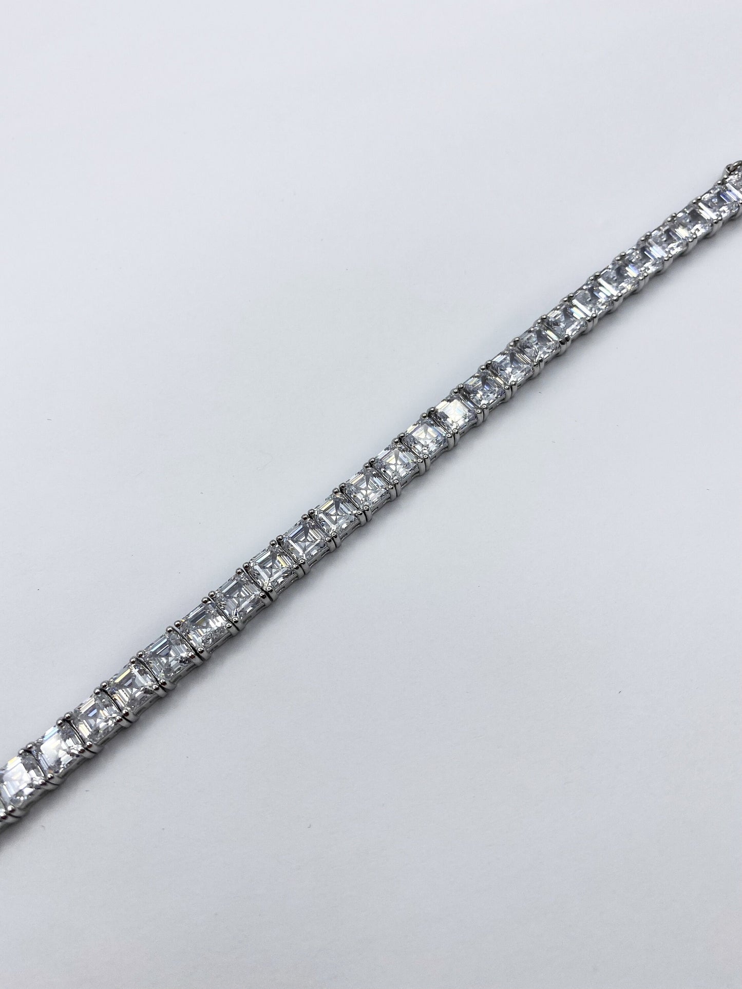 Tennis Bracelet 23.43TCW Asscher Cut Created Diamond 925 Sterling Silver/Yellow gold Tone/Rose gold Tone