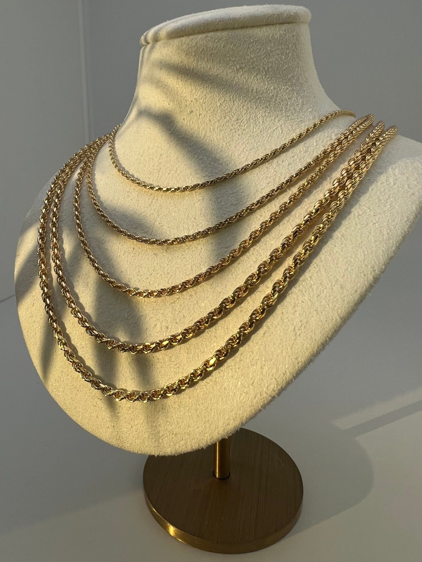 14k Twisted Rope Chain Solid White/Yellow Gold Twisted Necklace