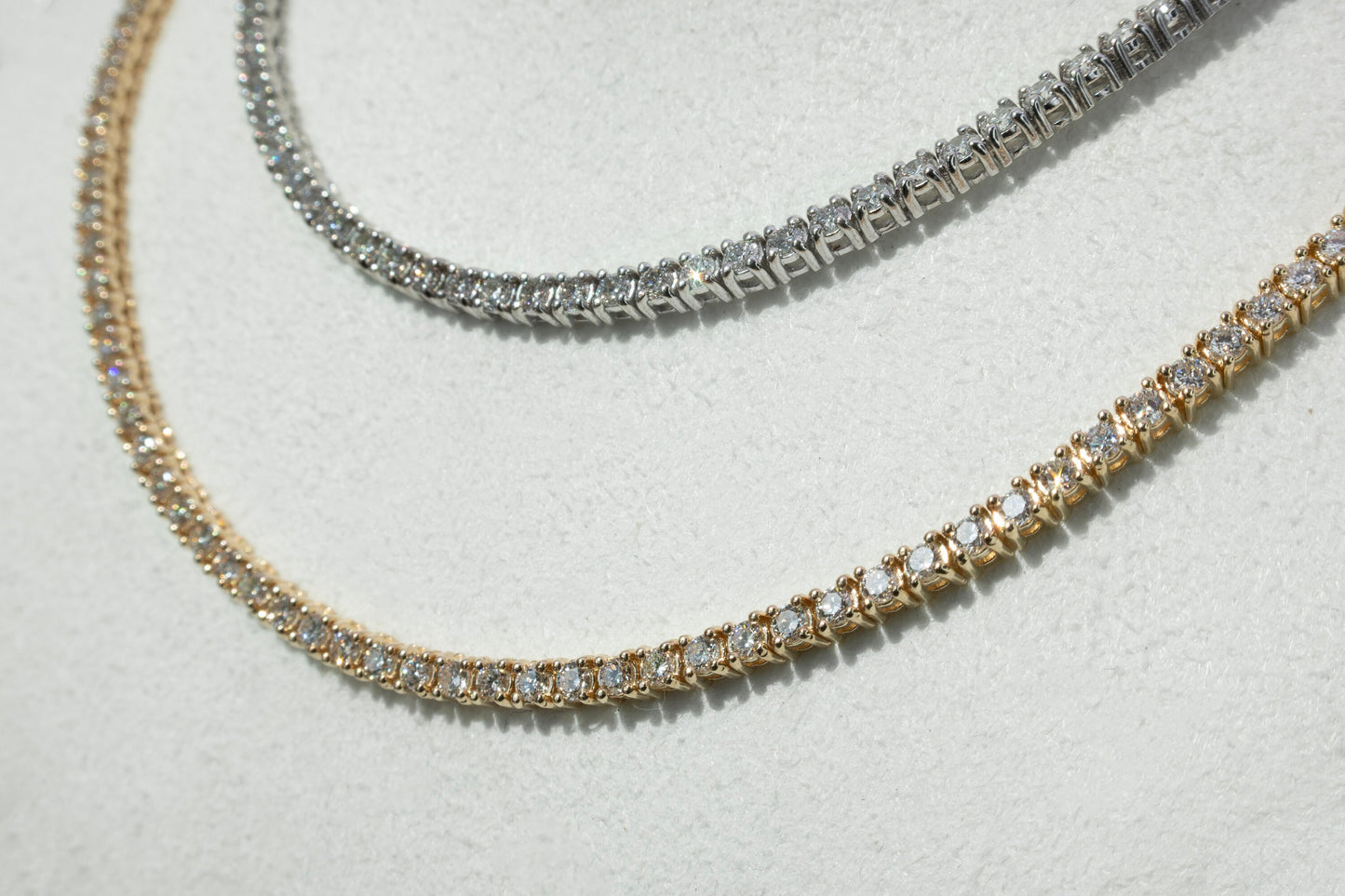 Lab-Grown Diamond 14k gold Tennis Necklace Chain 1.75mm 3.80-4.05TCW Round 14k Yellow/ White Gold, for Women, for Man, Labgrown Diamonds