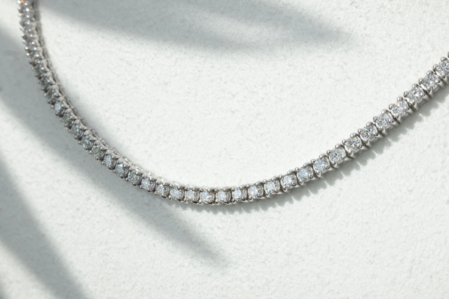 Lab-Grown Diamond 14k gold Tennis Necklace Chain 1.75mm 3.80-4.05TCW Round 14k Yellow/ White Gold, for Women, for Man, Labgrown Diamonds