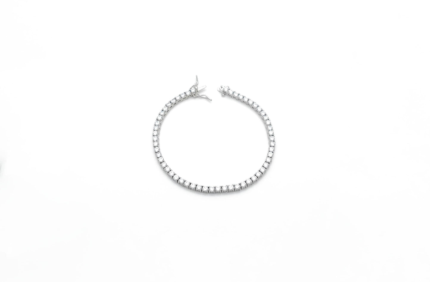 Tennis Bracelet 2.5mm 4.00TCW Round Cut Created Diamond 925 Sterling Silver, wedding, for men, for women