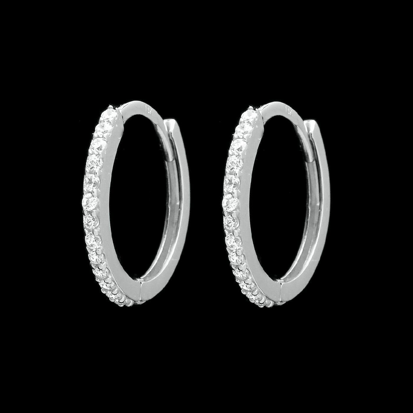 0.15 TCW Created Diamond Huggie Hoop Earrings Solid 14K Yellow, White or Rose Gold or Sterling silver 925 Round VVS1