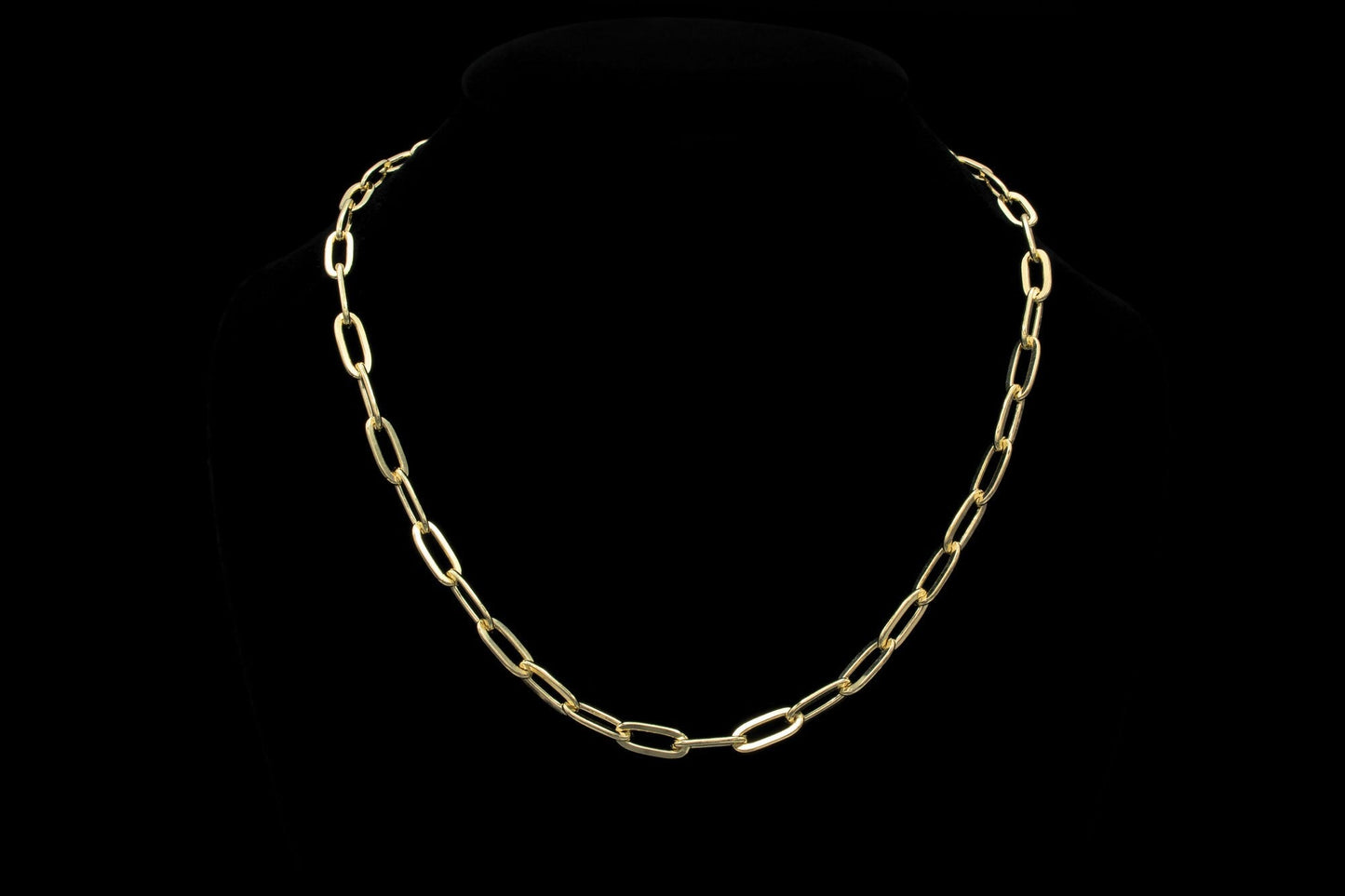 Paperclip Link Chain Anklet Bracelet 2.5mm, 3mm, 4mm, 5.5mm Thick Links Sterling Silver 925 or 14k Yellow gold tone 925