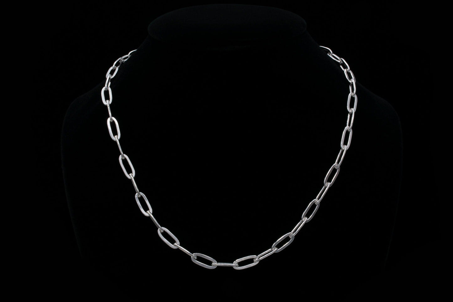 Paperclip Link Chain Anklet Bracelet 2.5mm, 3mm, 4mm, 5.5mm Thick Links Sterling Silver 925 or 14k Yellow gold tone 925