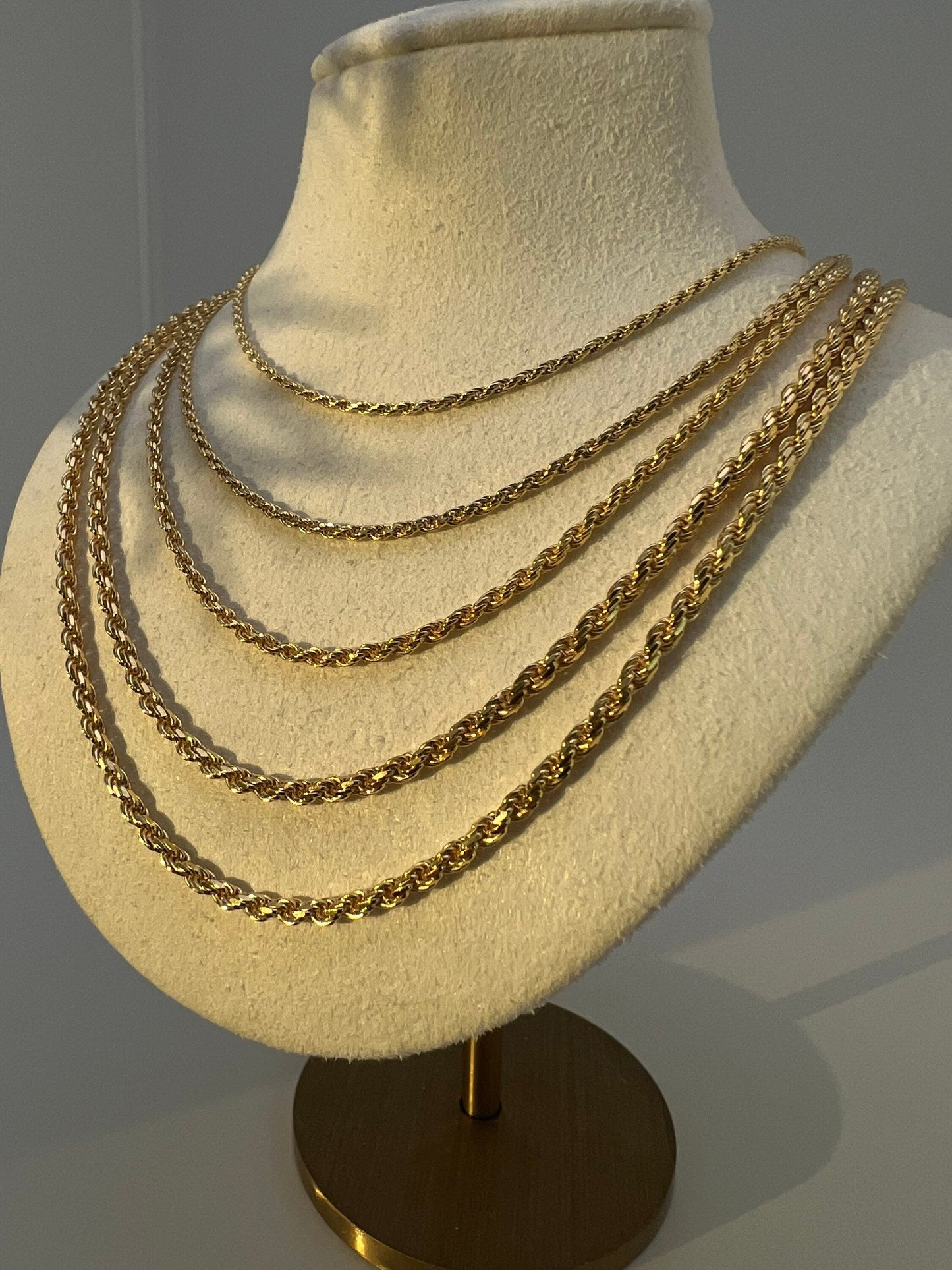 Rope Chain 1mm-8mm Twisted Necklace Sterling Silver 925 (16"-30")