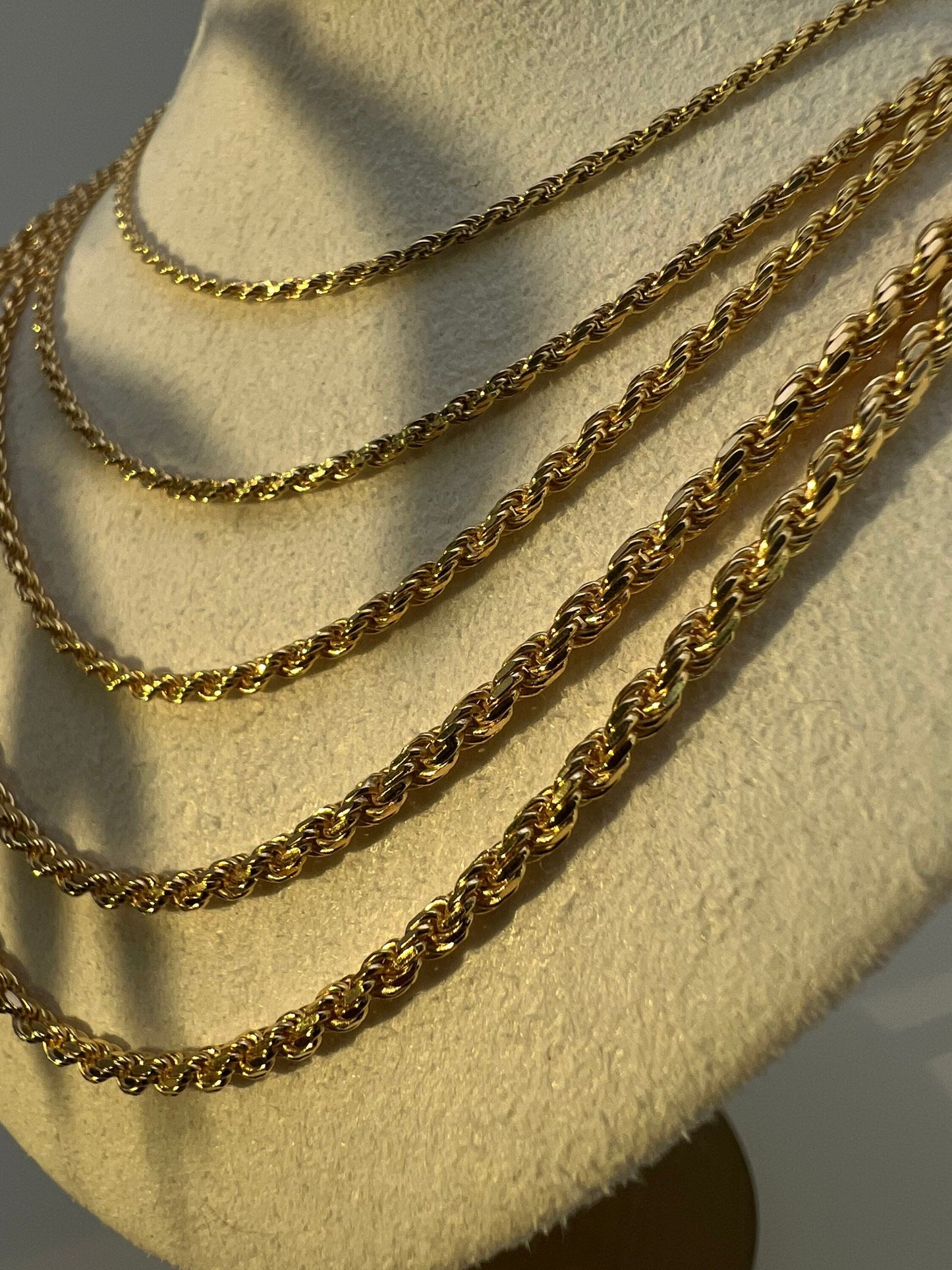 Rope Chain 1mm-8mm Twisted Necklace Sterling Silver 925 (16"-30")